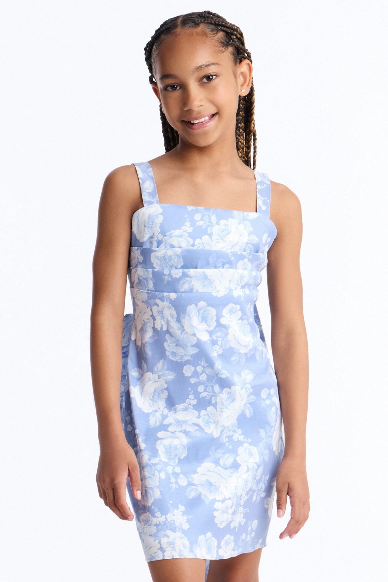 Mini Going Where I Want To Floral Print Dress - Light Wash image 1