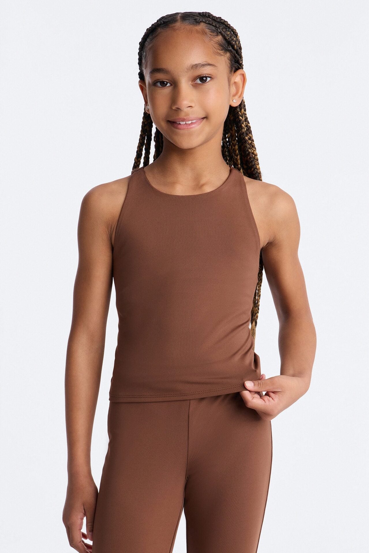Mini Made Up My Mind Sportscore Racerback Tank Top - Brown image 1