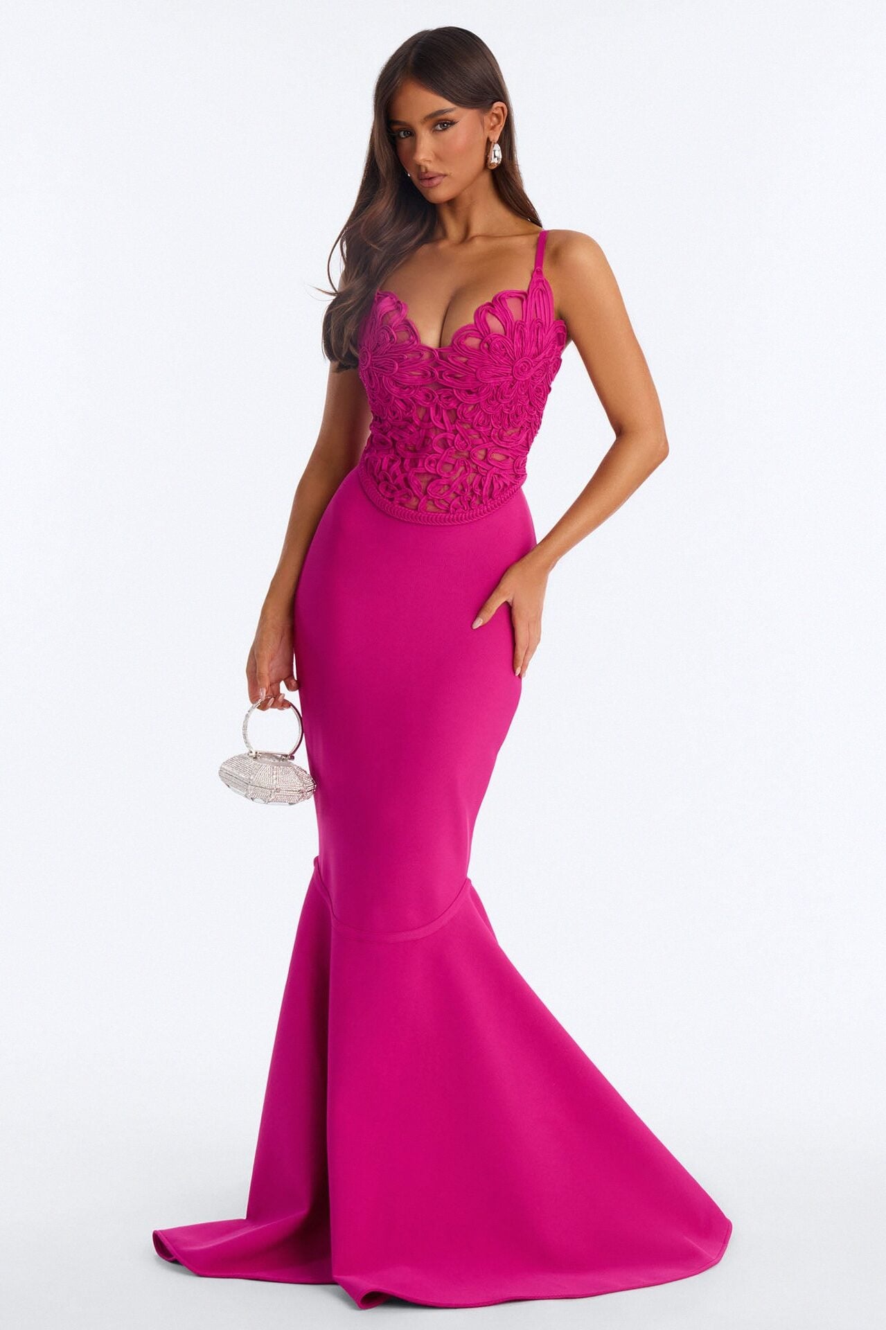Monique Bandage Mermaid Maxi Dress - Magenta image 1