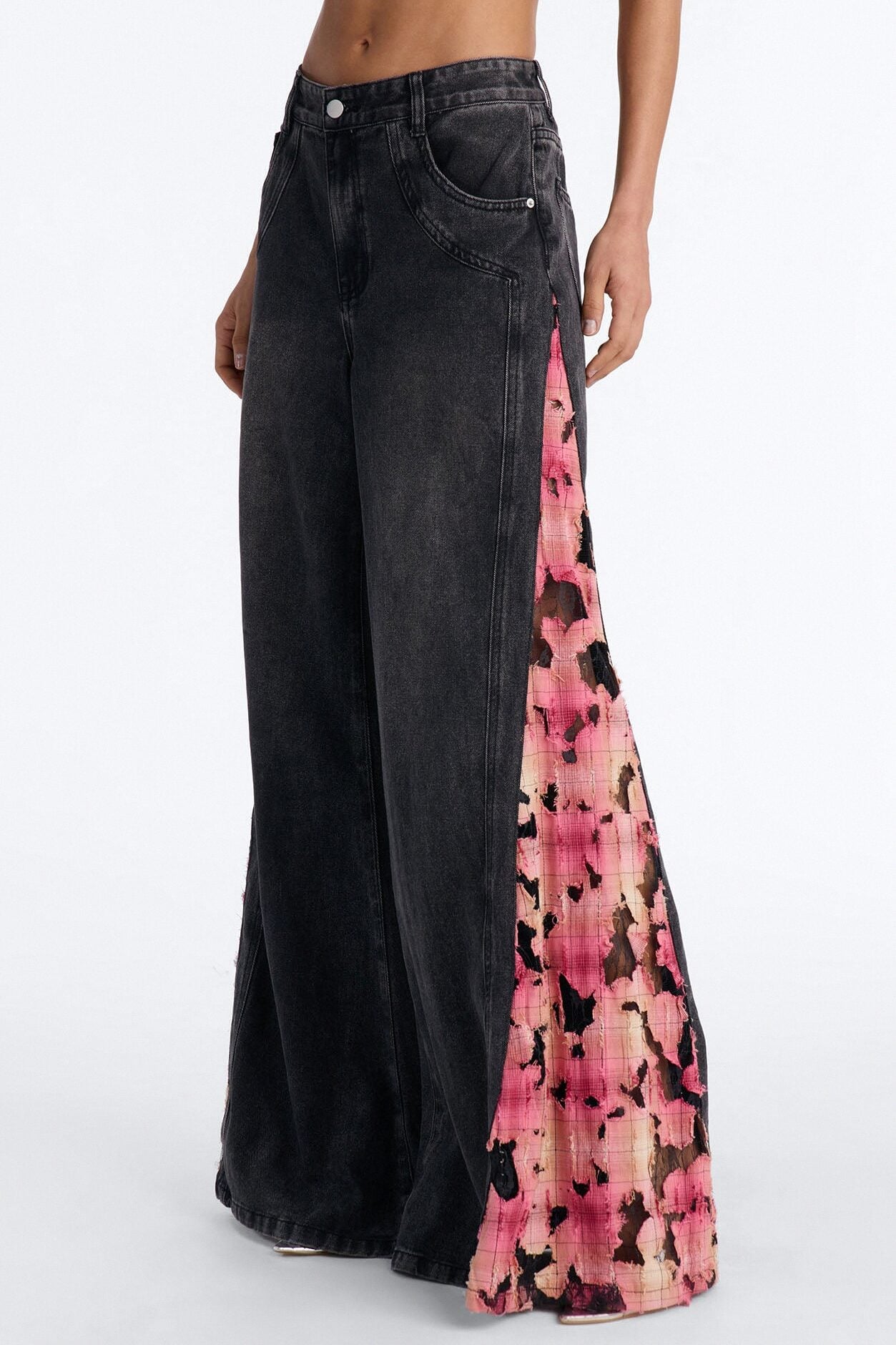 Pure Emotion Mid Rise Wide Leg Jeans - Black Wash image 1