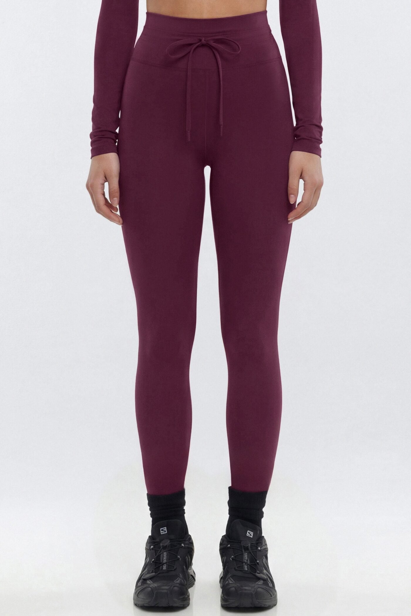ProStretch™ 27″ High Rise Drawstring Legging - Merlot image 1