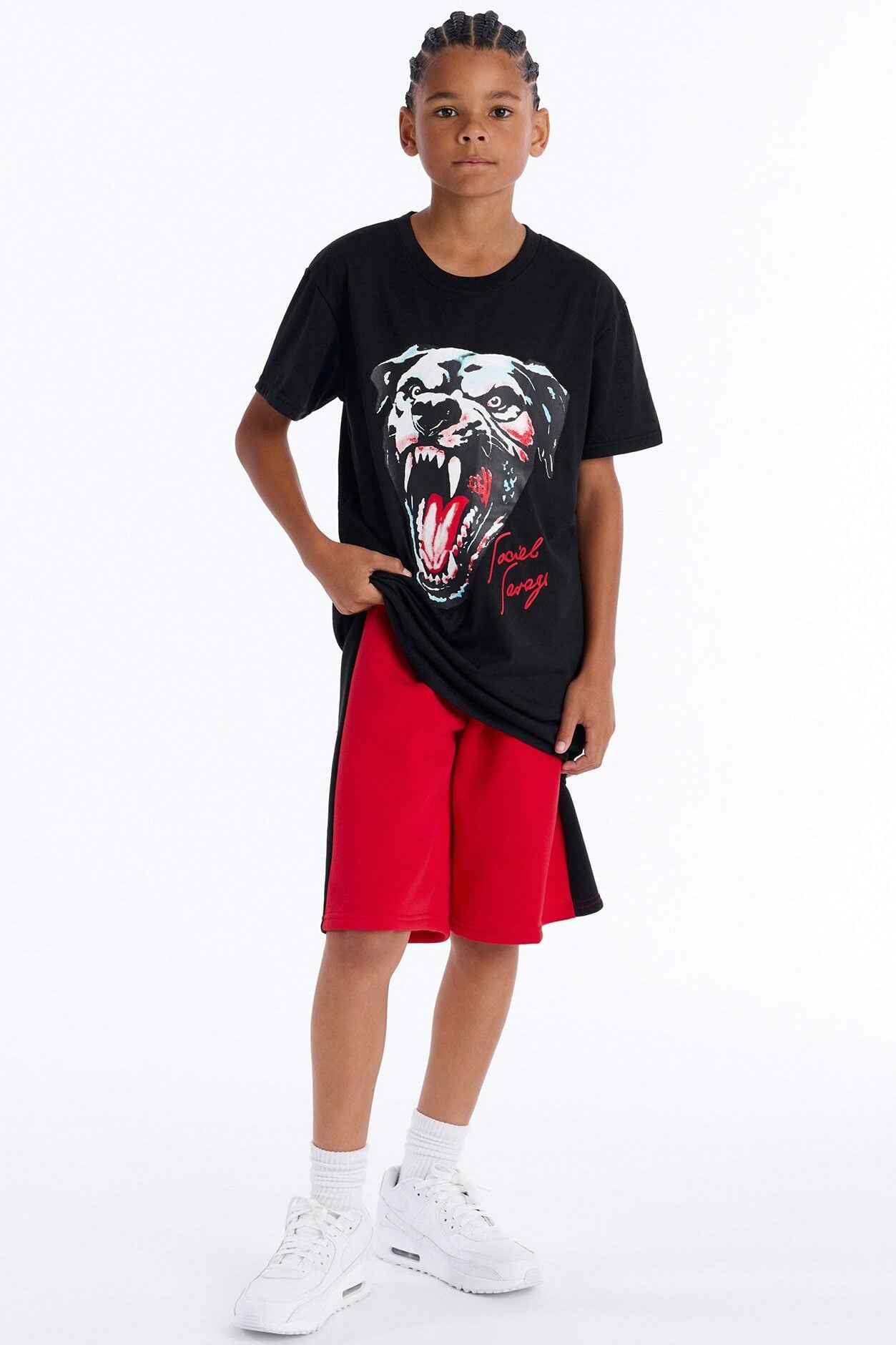Mini Social Savage Short Set - Black/Red image 1