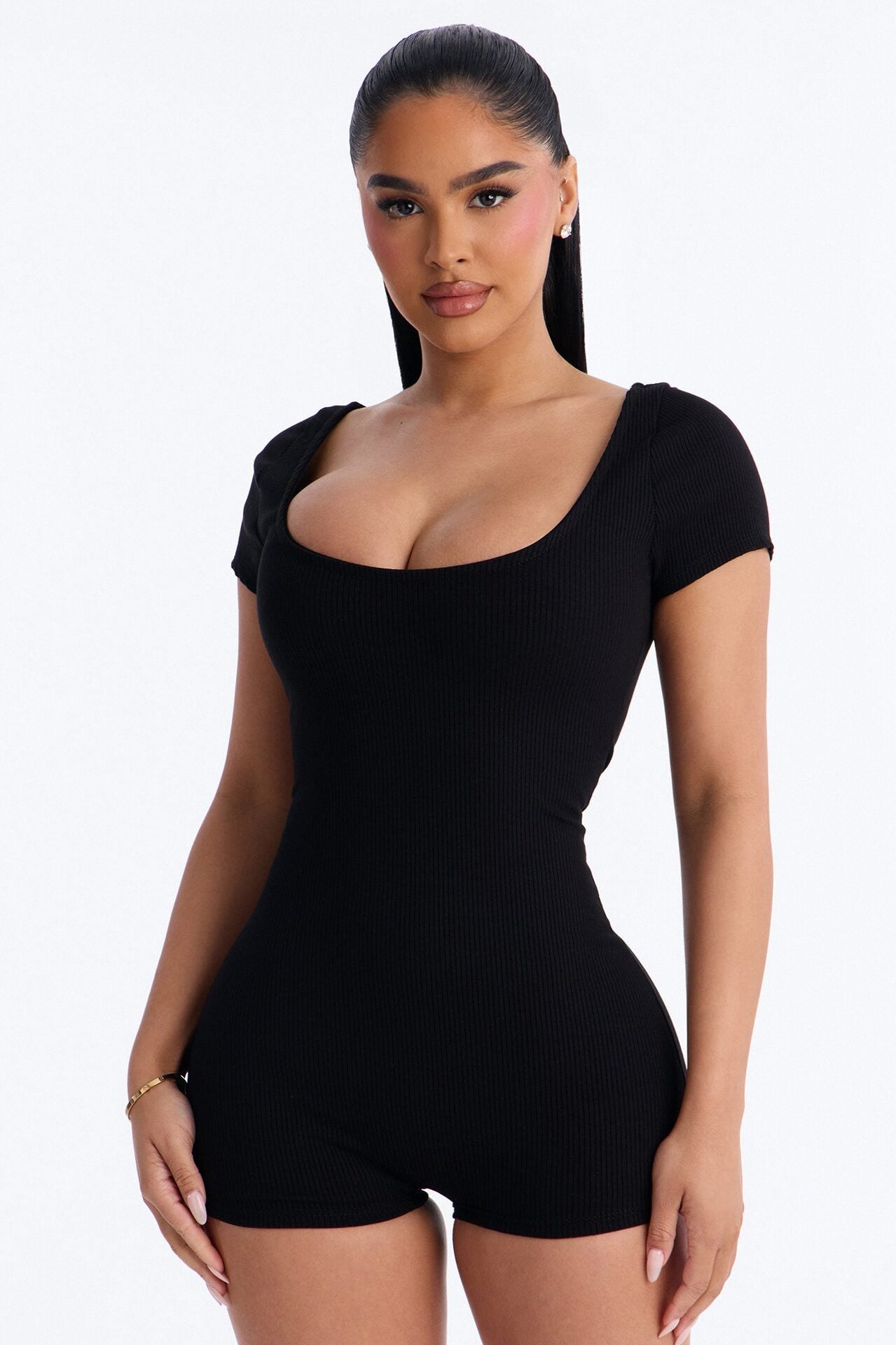 Clarissa Snatched Romper - Black image 1