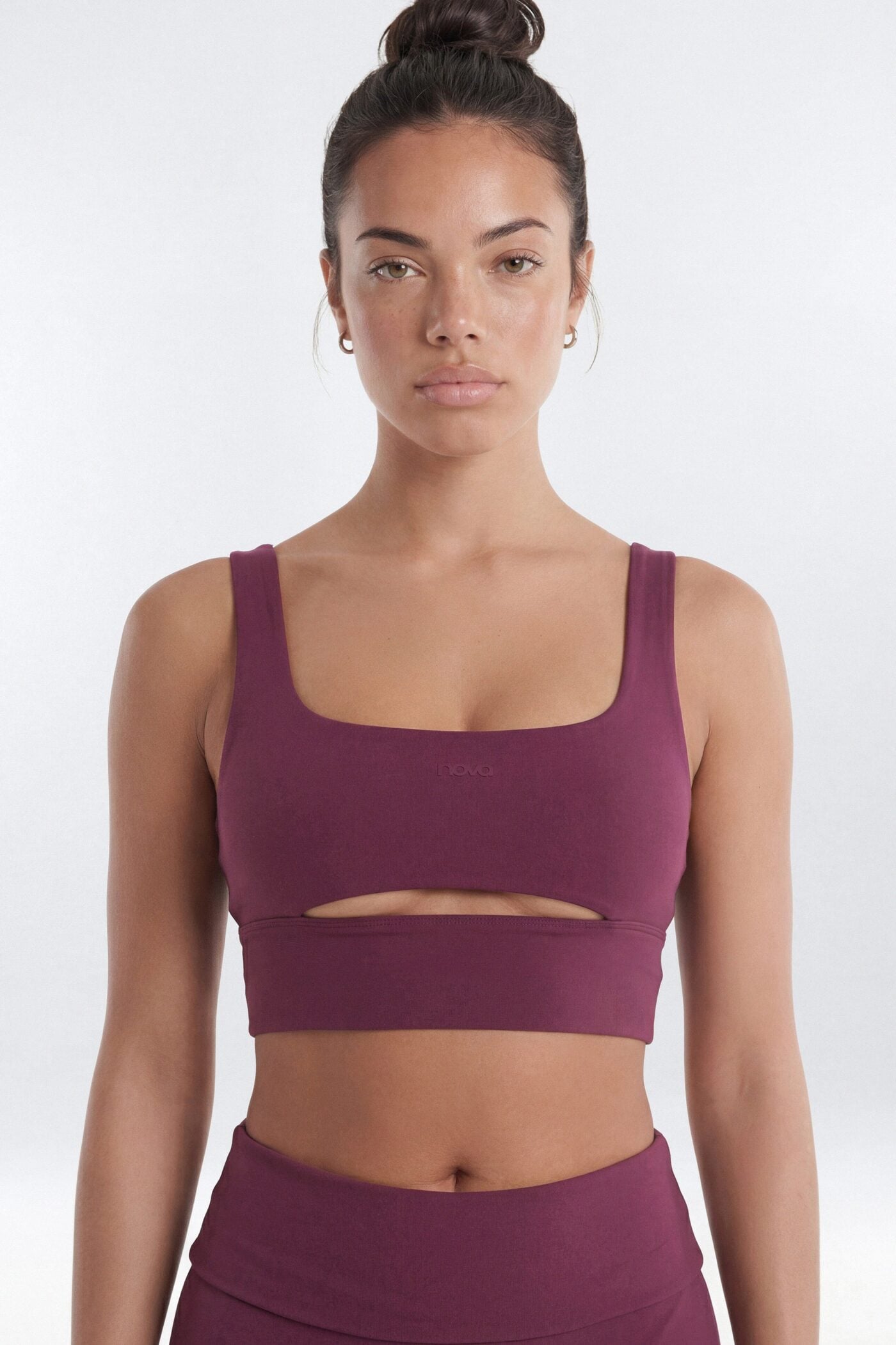 ButterSoft Cut Out Long Line Sports Bra - Merlot image 1