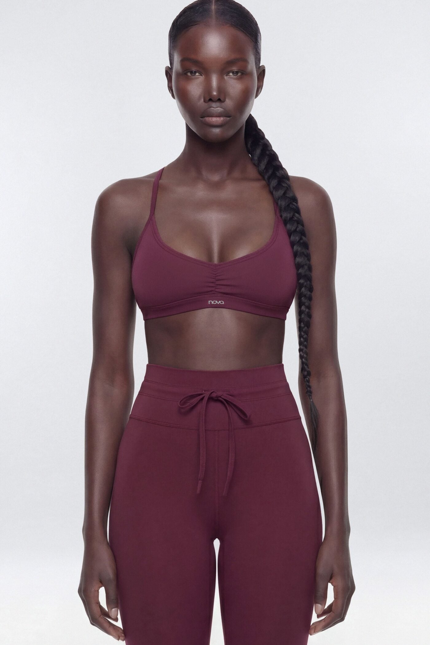 ProStretch™ Adjustable Strap Back Sports Bra - Merlot image 1