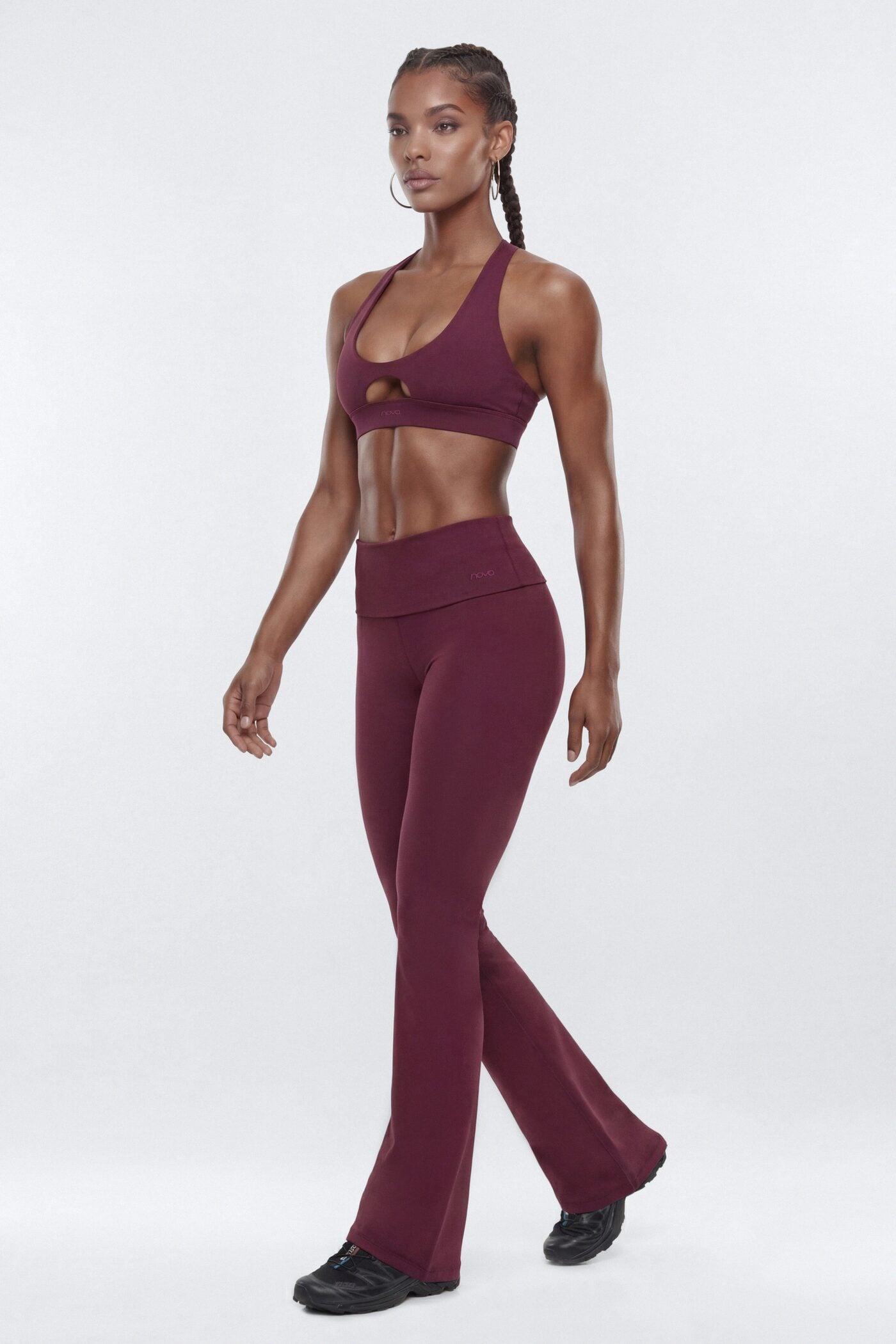 ButterSoft 33″ Low Rise Foldover Flare Legging - Merlot image 1