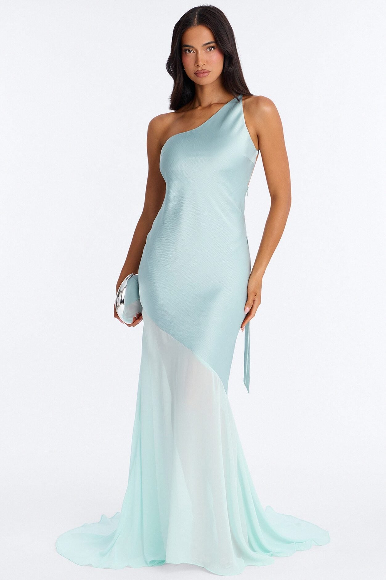Chasey Backless Satin Gown - Mint image 1