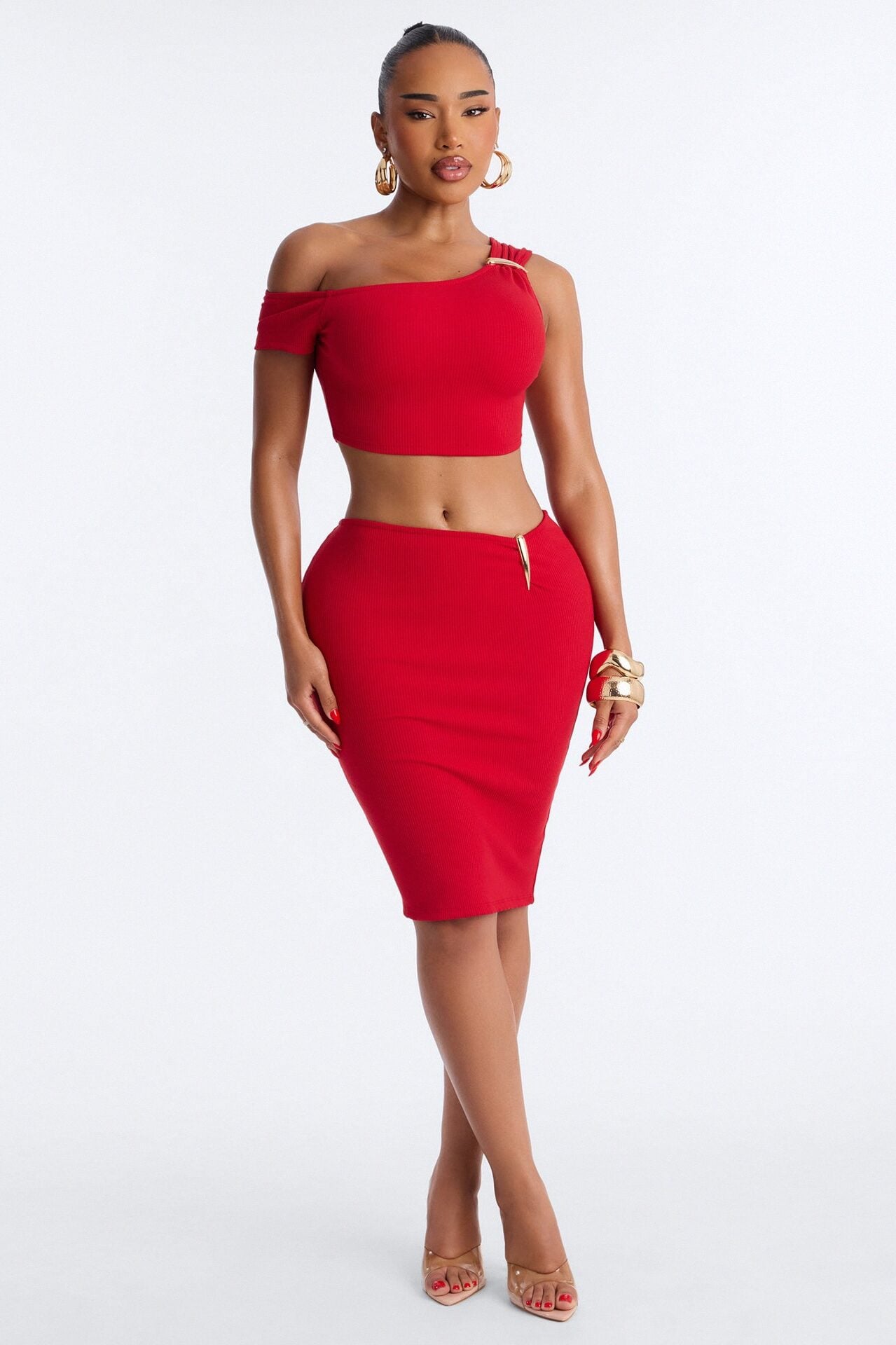 Scarlett Snatched Low Rise Skirt Set - Red image 1