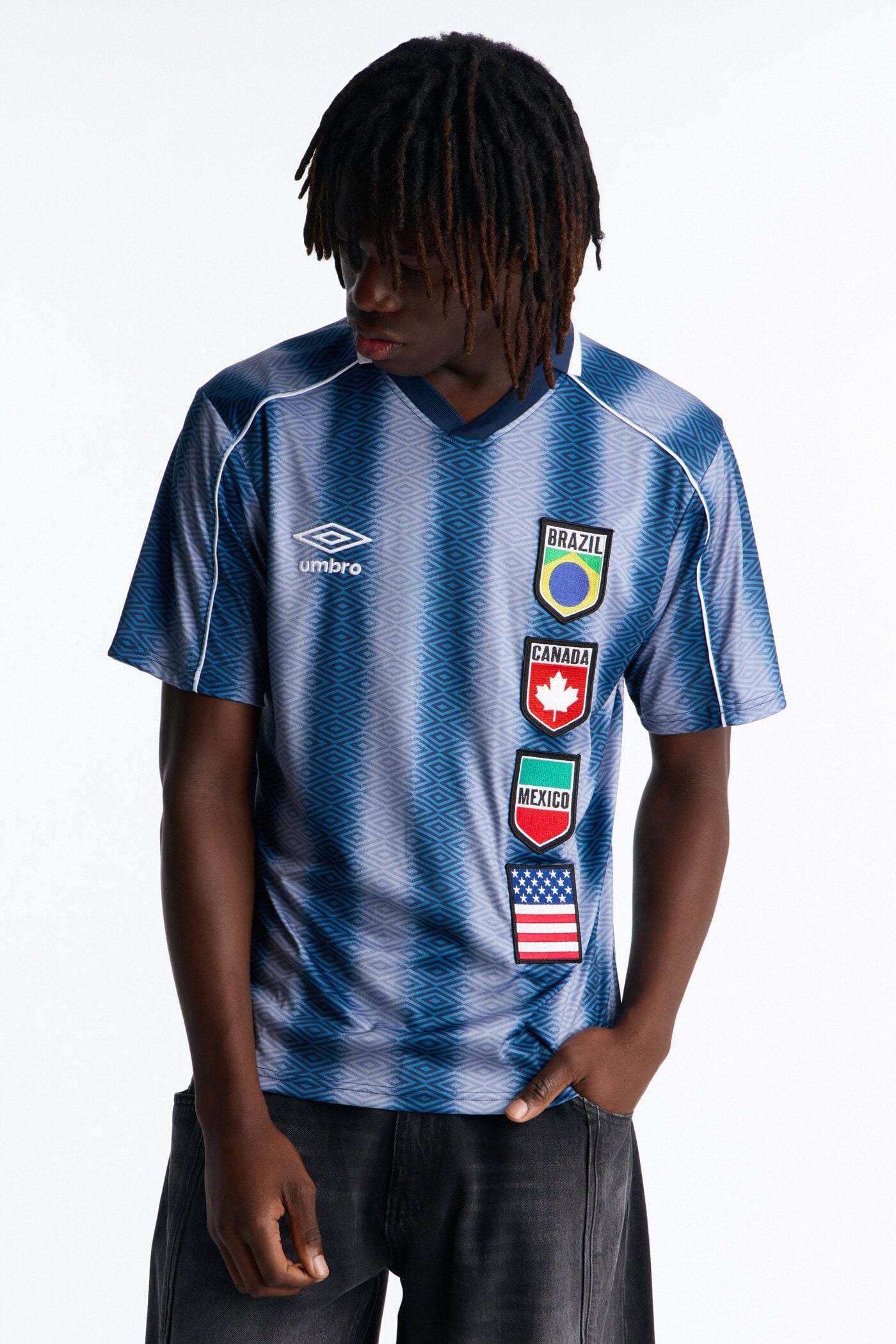 Umbro International Collar Soccer Jersey - Navy image 1