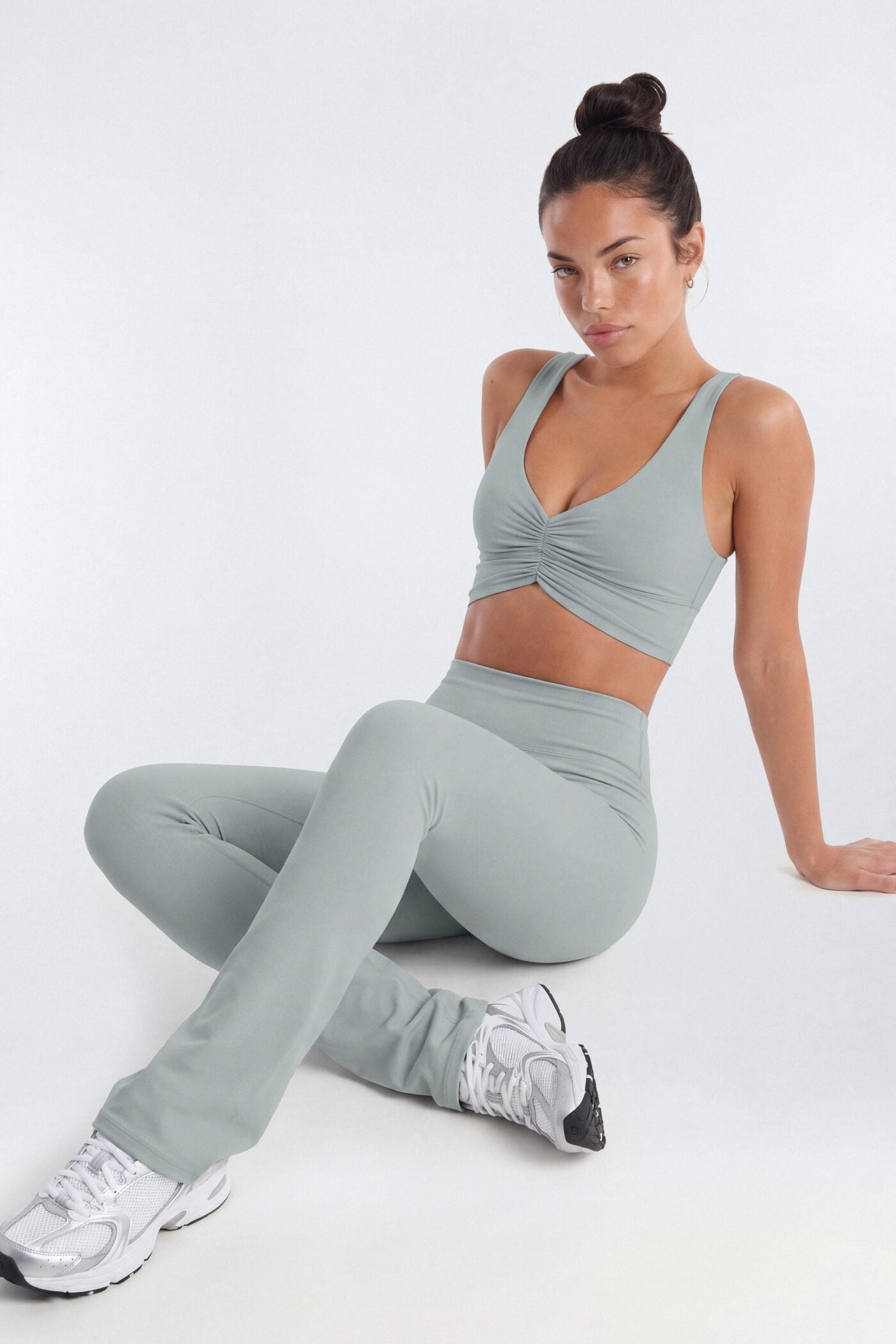 CloudForm™ Ruched Sports Bra - Steel image 1