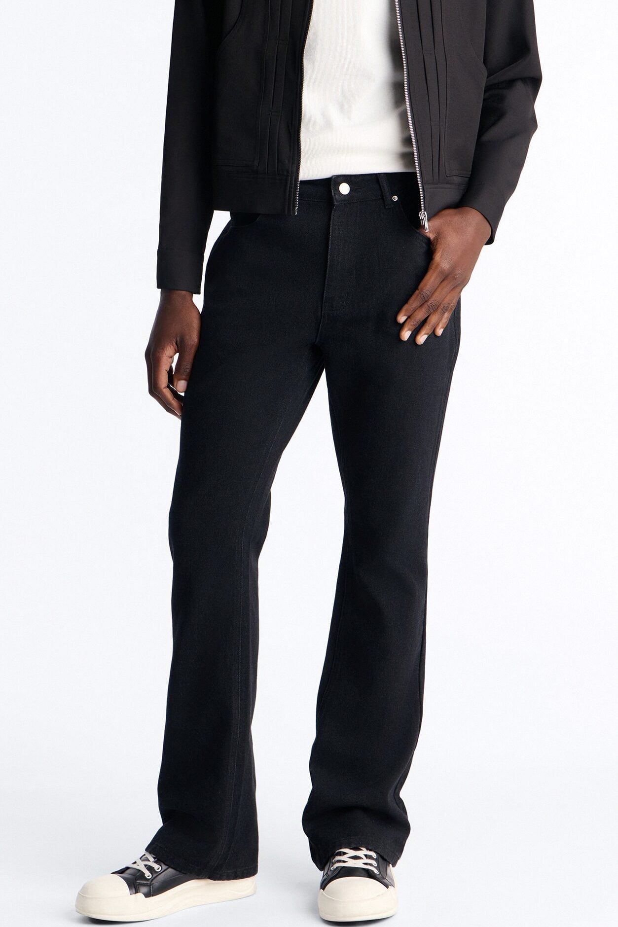 Routine Stacked Skinny Flare Jean - Black image 1