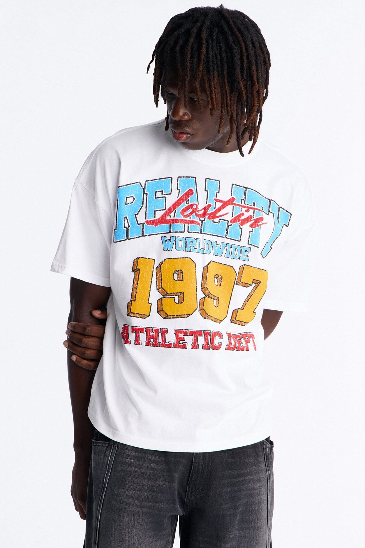 Lost In Reality Boxy Short Sleeve Tee - White image 1