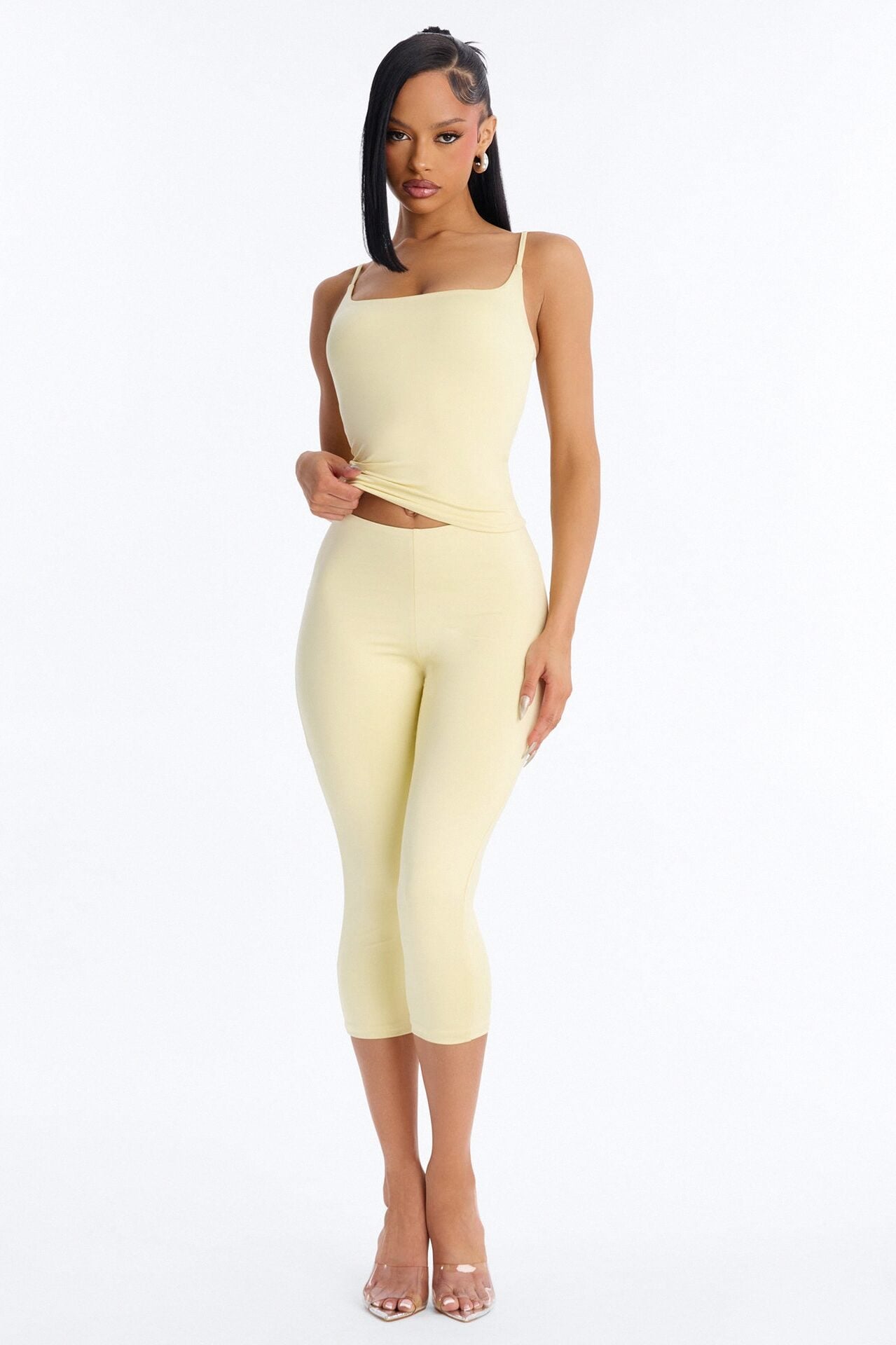 Contour Double Lined Cami Top - Butter Yellow image 1