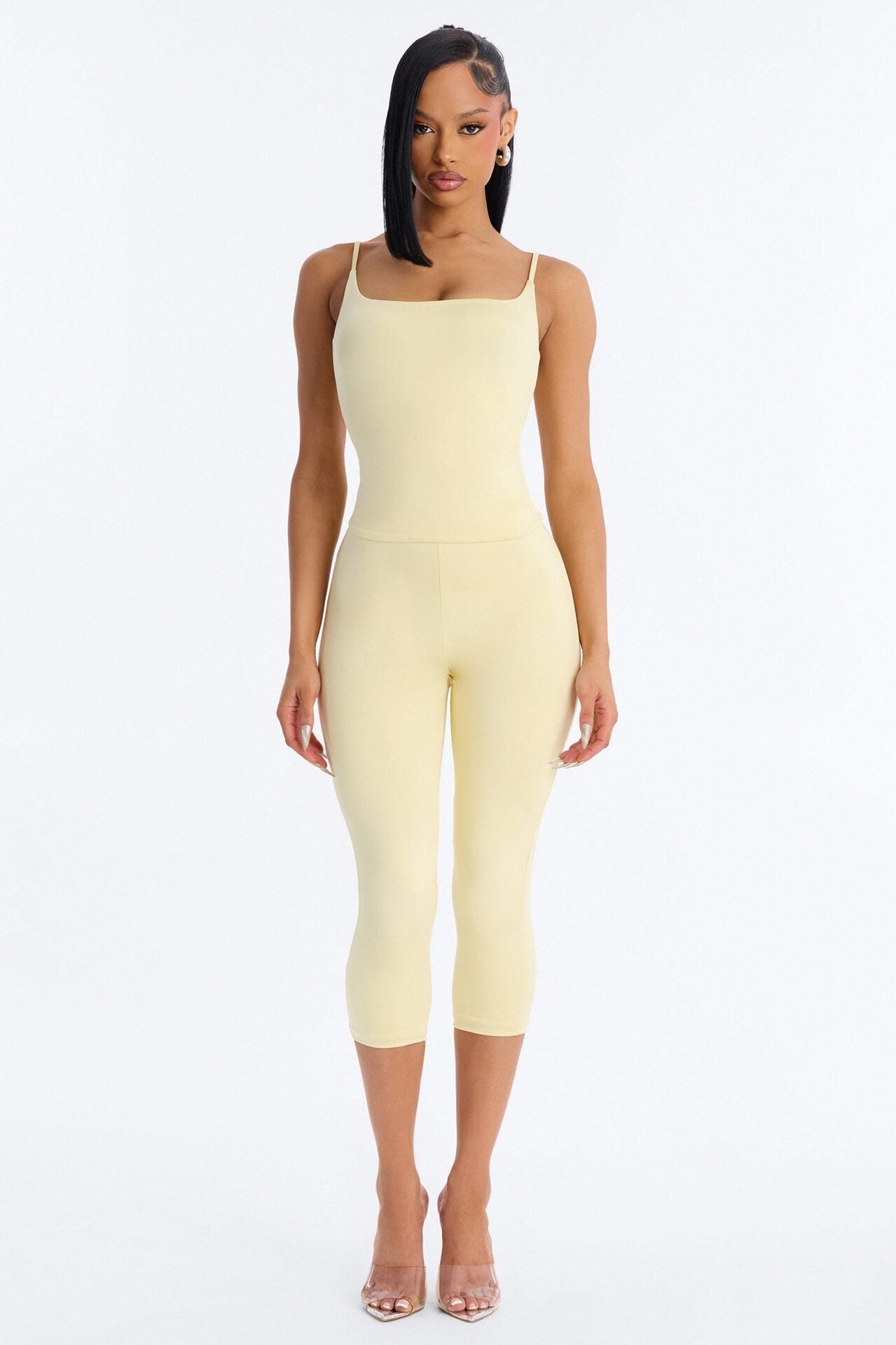 Contour Double Lined Capri Pant - Butter Yellow image 1