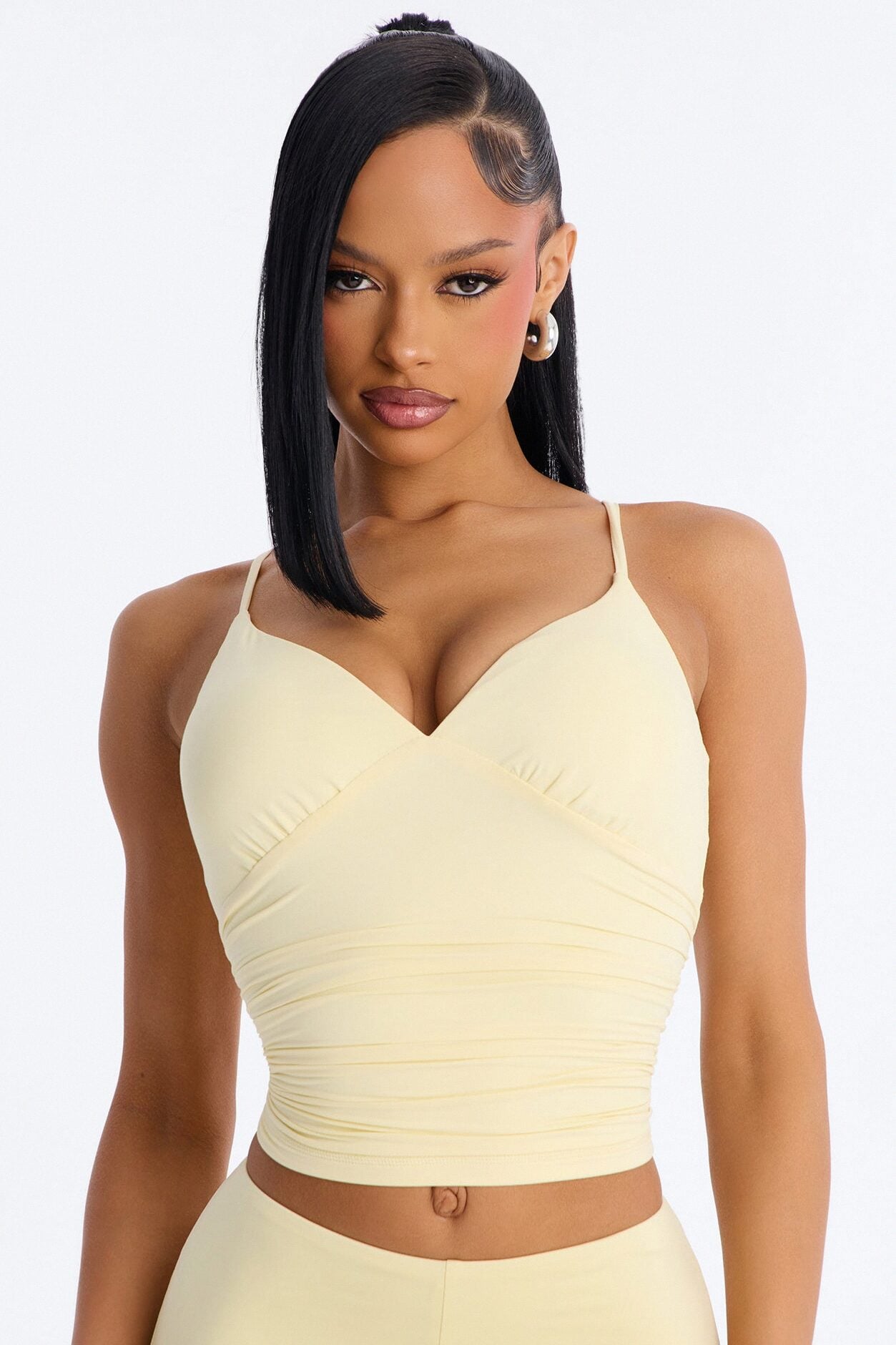 Second Skin Bra Pad V Neck Cami - Butter Yellow image 1