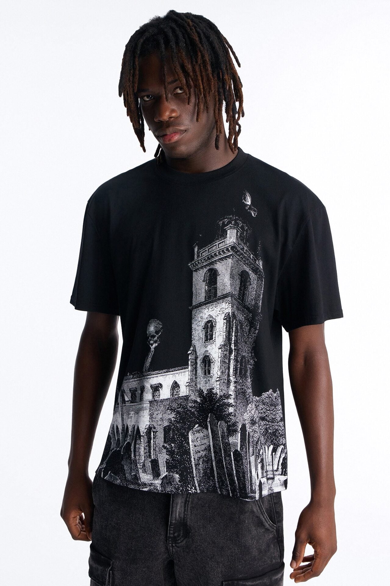 Looming Death Oversized Short Sleeve Tee - Black image 1