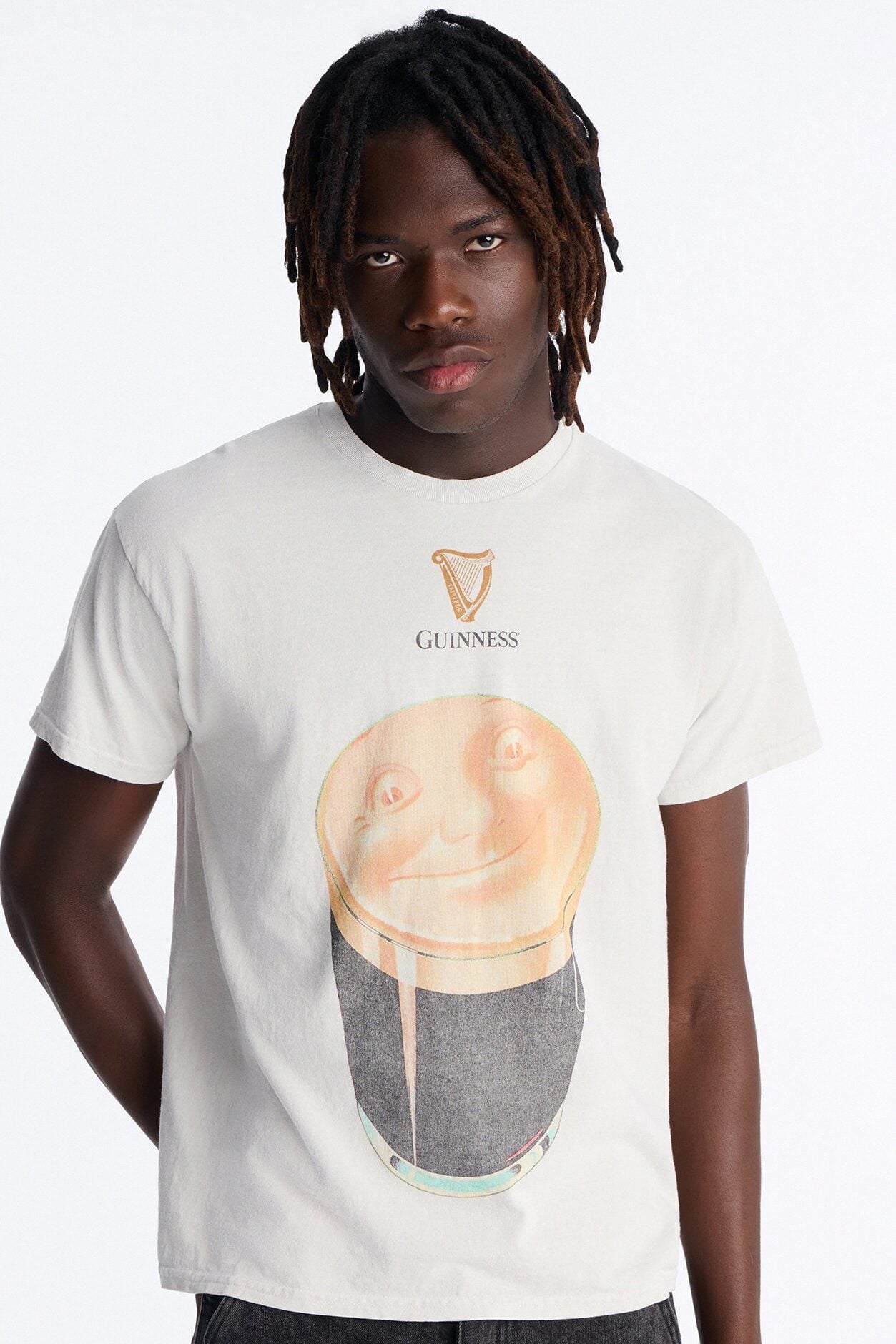 Guinness Beer Art Vintage Short Sleeve Tee - Light Grey image 1