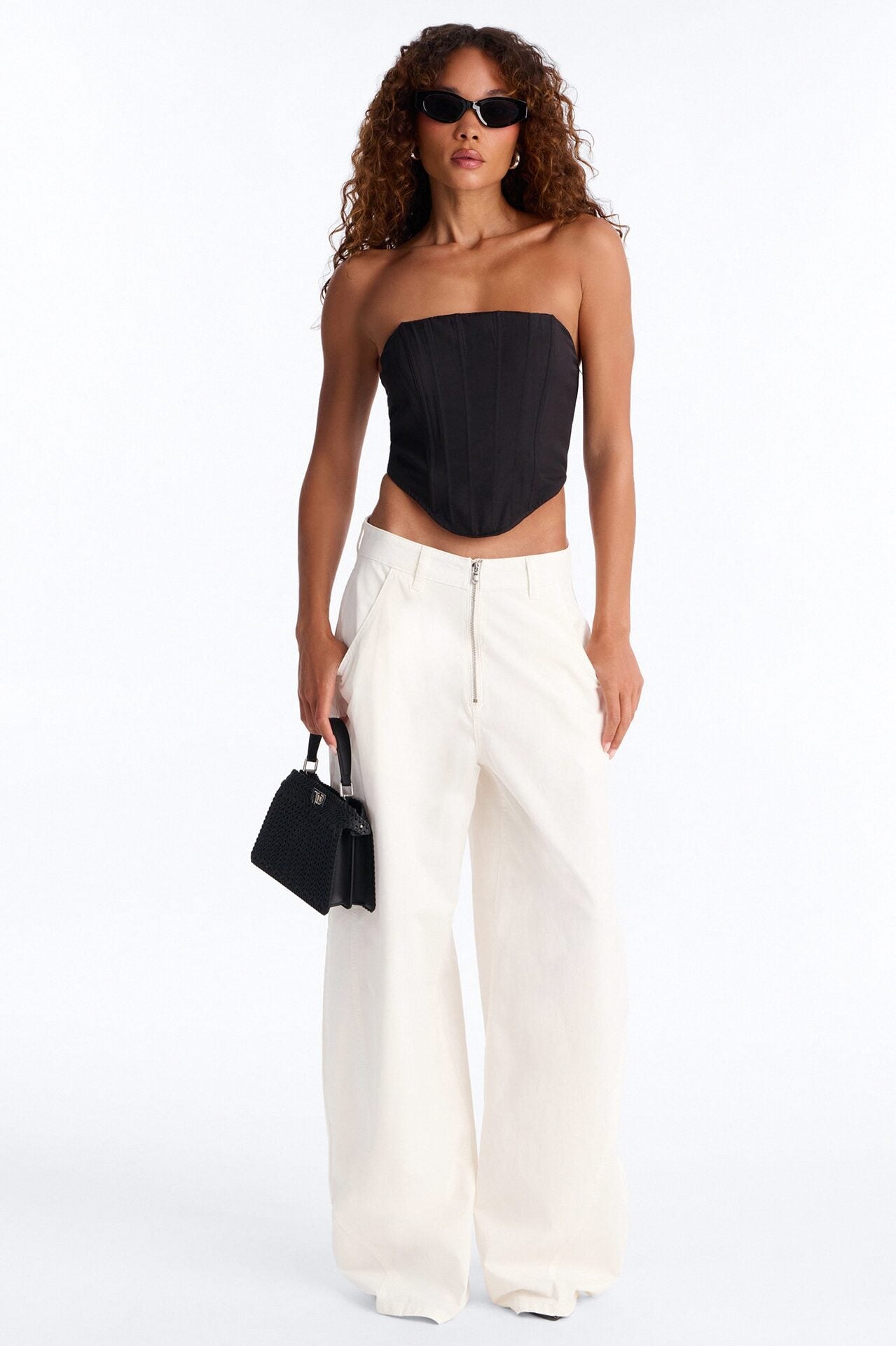 Chloe Barrel Leg Pant - Ivory image 1