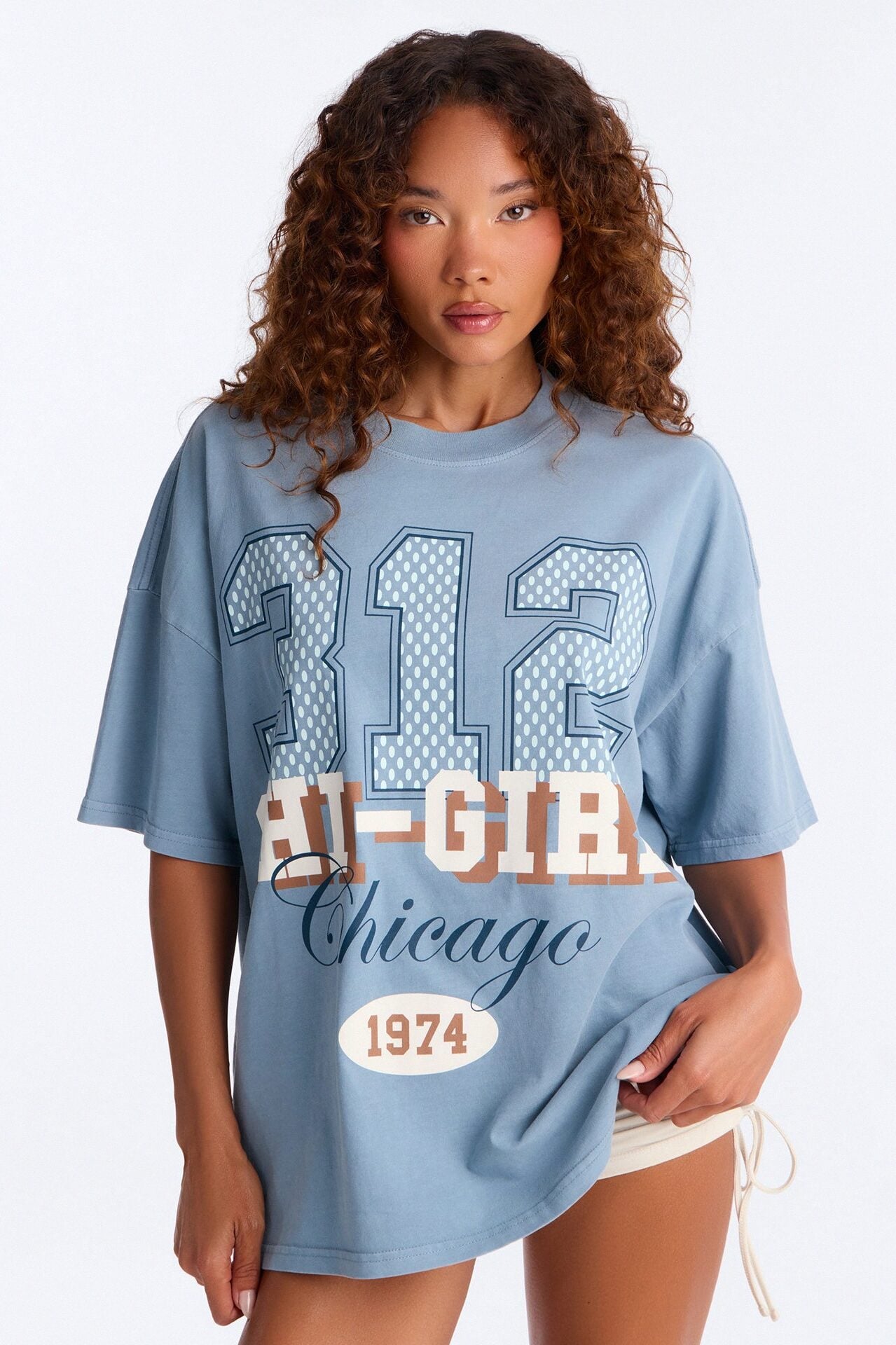 Chi-Girl 312' Washed T-Shirt - Light Blue image 1