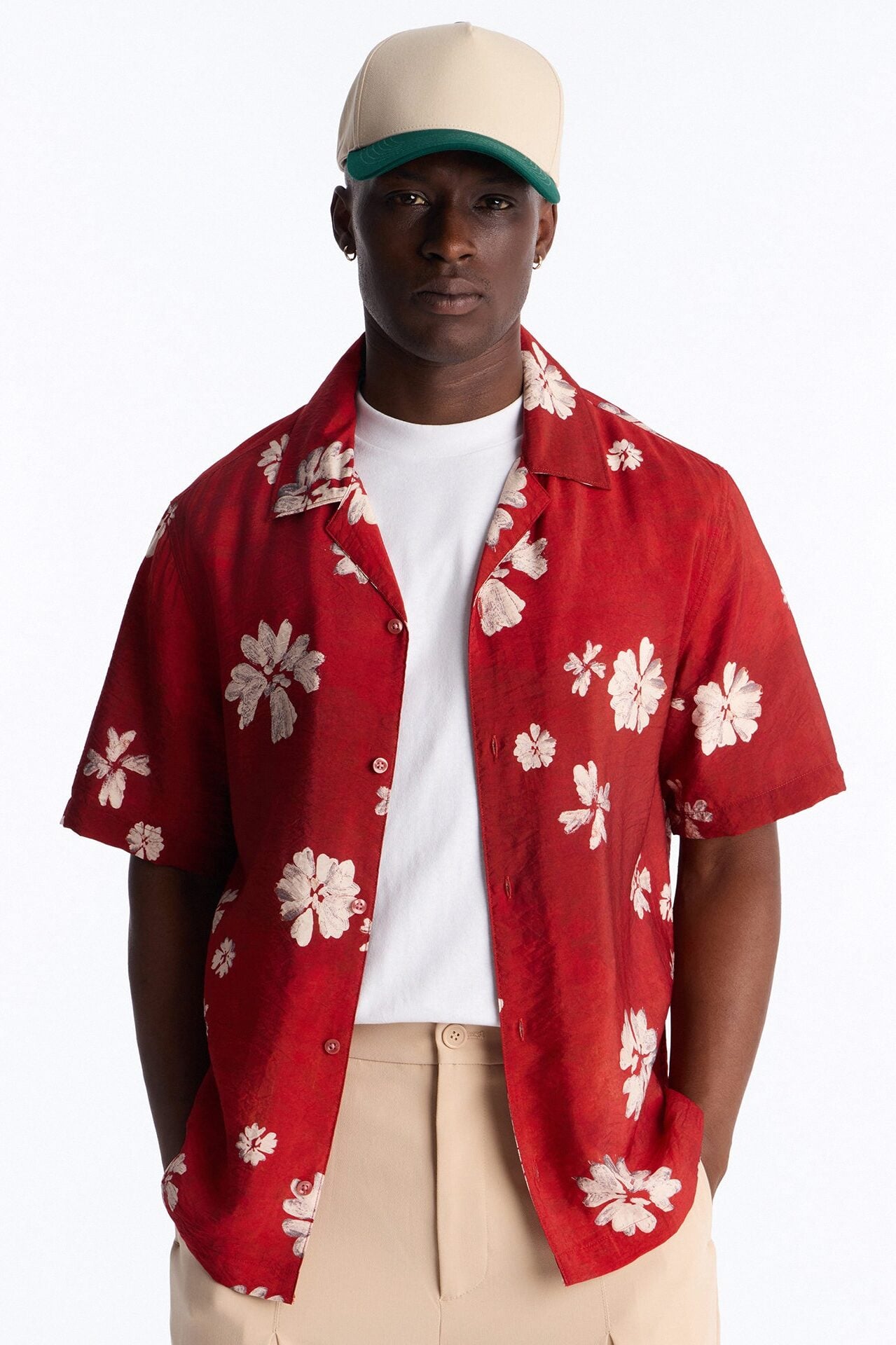 Floral Tennyson Button Up Shirt - Red/combo image 1