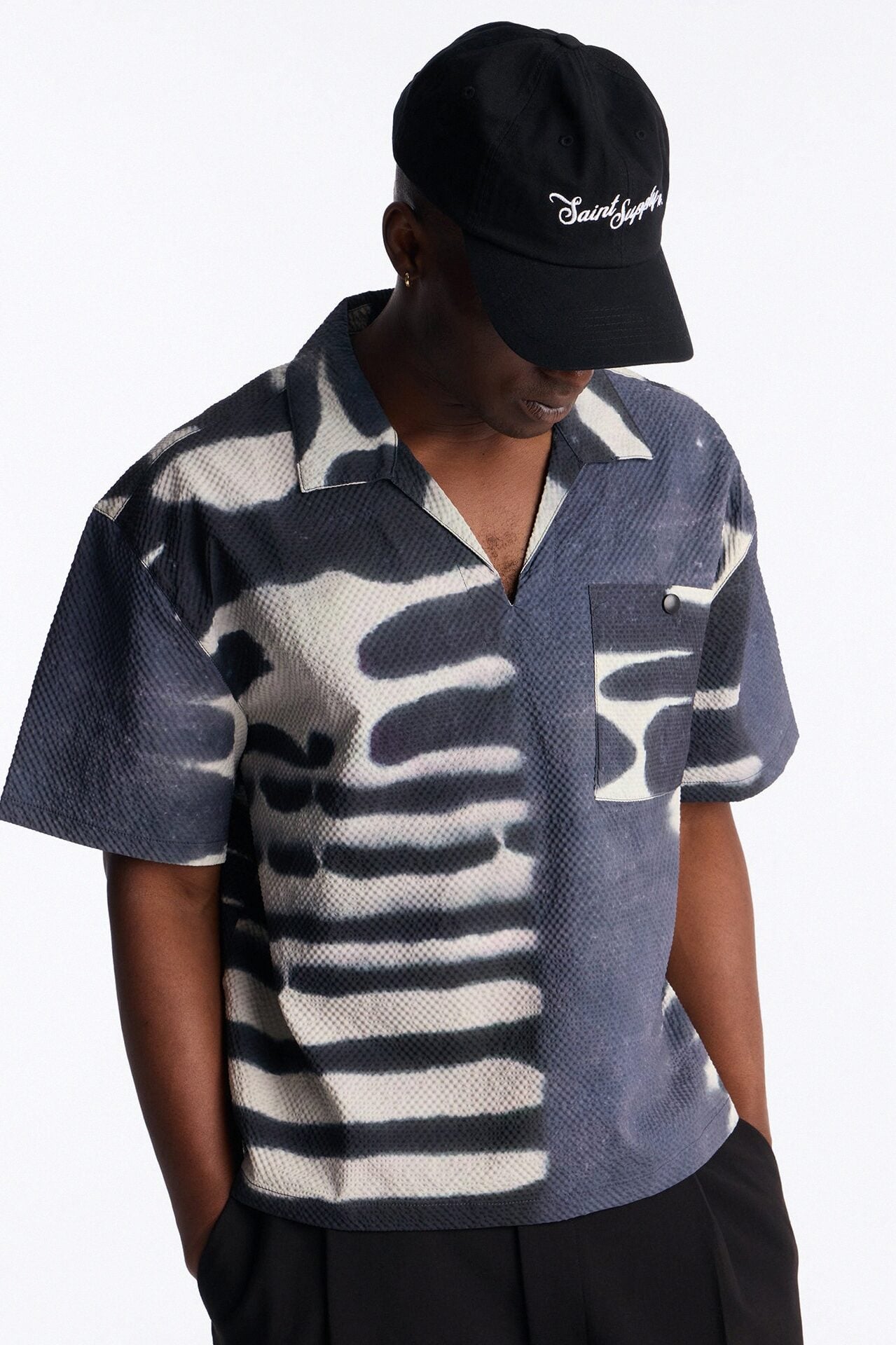Boxy Lunar Forge Textured Polo - Grey/combo image 1