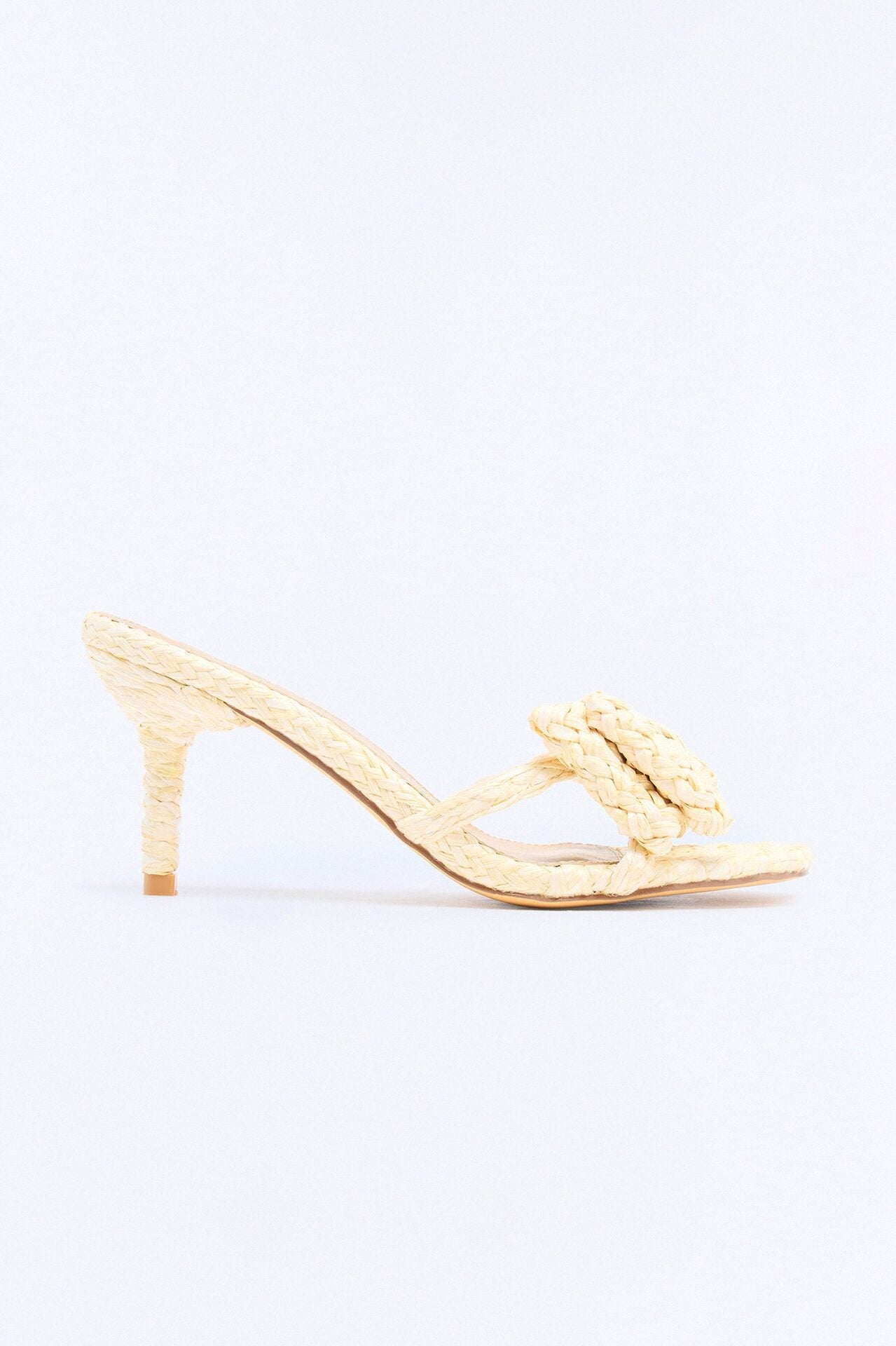 Sandy Town Raffia Bow Heels - Natural image 1
