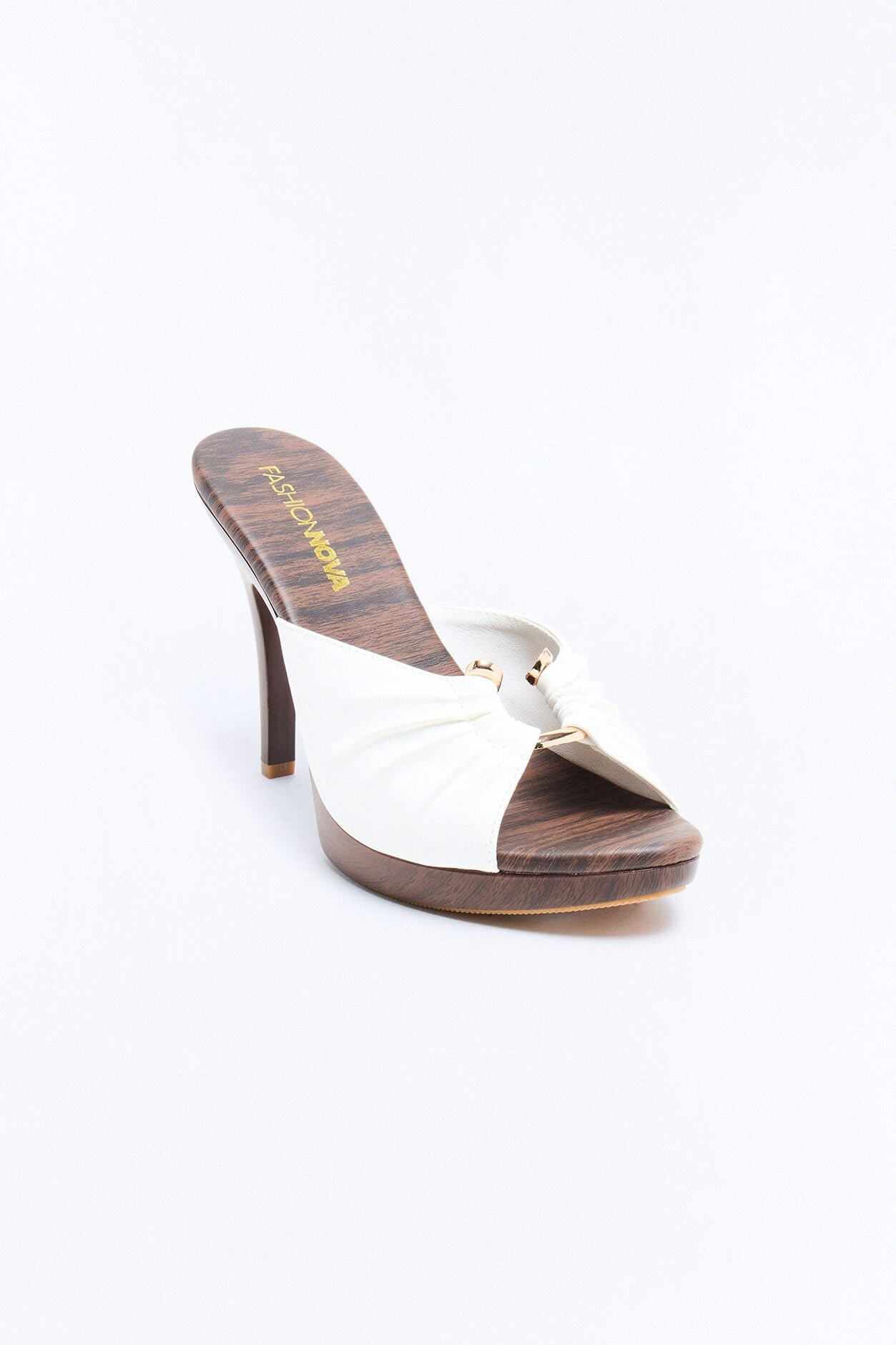 Hippie Wood Stiletto Heels - White image 1
