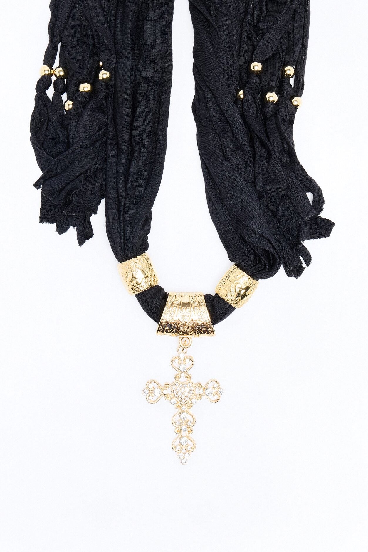 Sahara Scarf Necklace - Gold/Black image 1