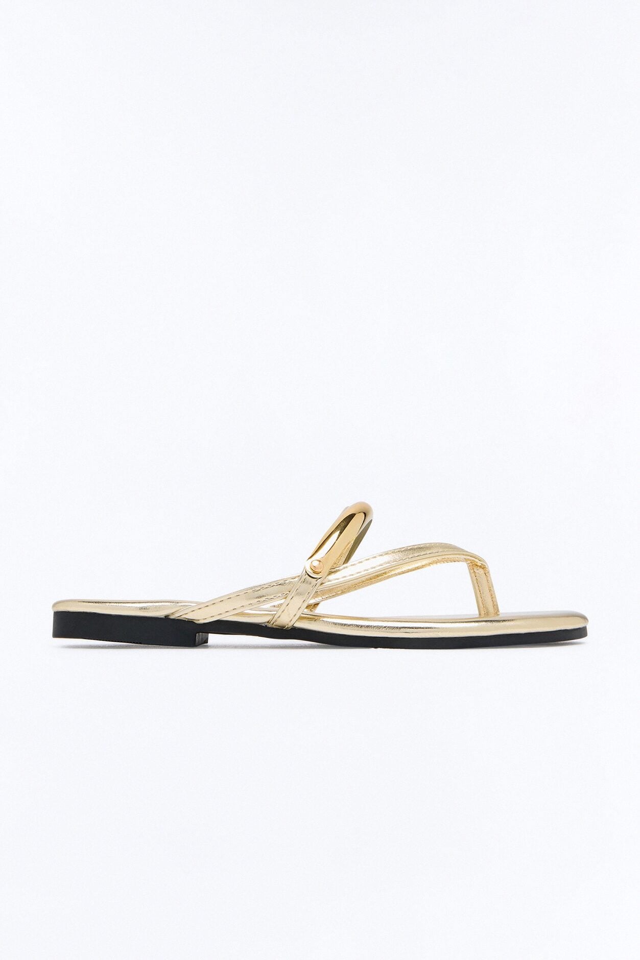 Kindly Hardware Flip Flops - Gold image 1
