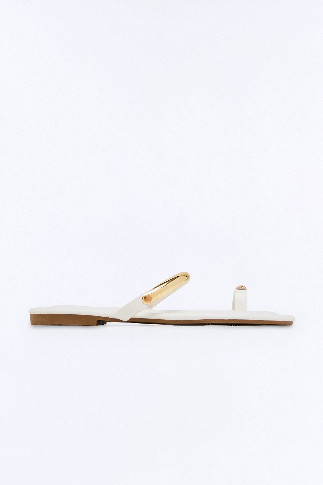 Tira Hardware Toe Ring Sandals - White image 1