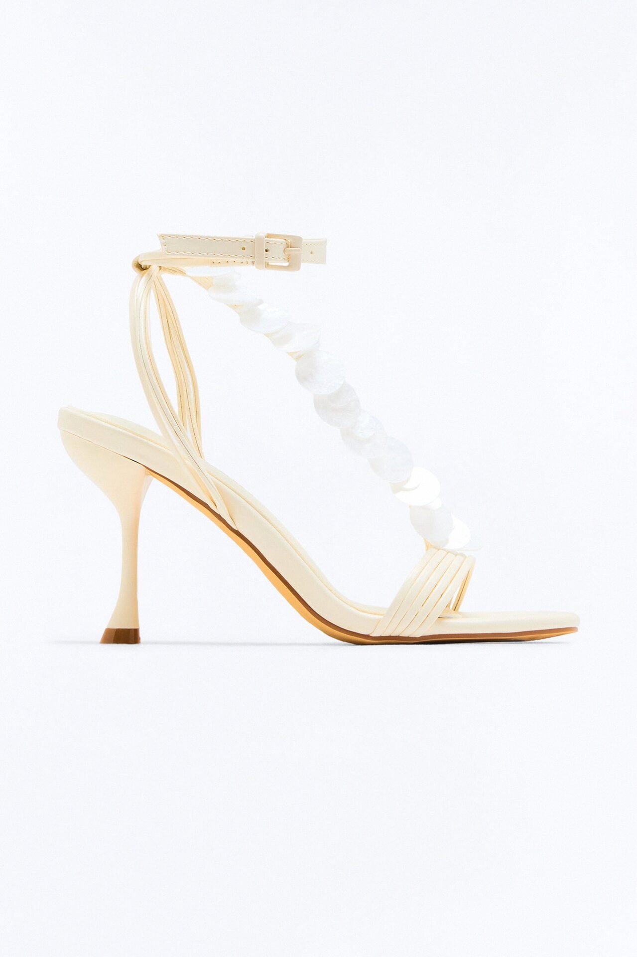 Jora Shell Ankle Strap Heels - Cream image 1