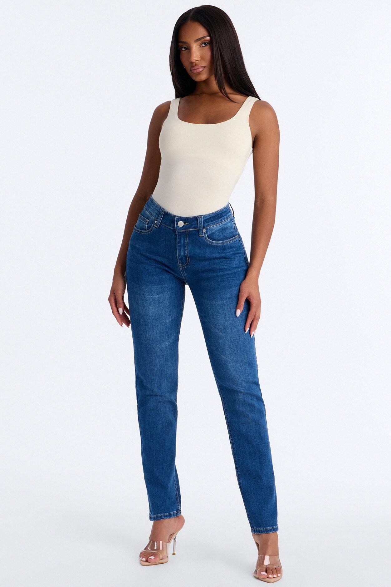 Never Settle High Rise Everyday Stretch Skinny Jeans - Medium Wash image 1
