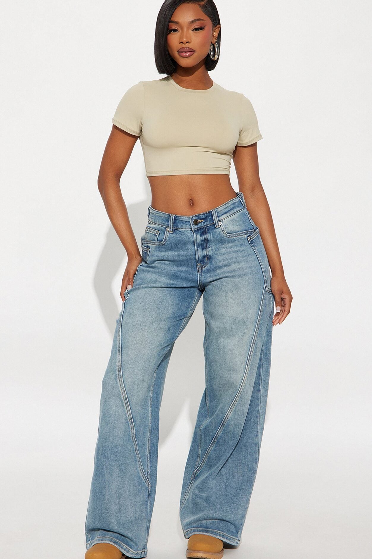 Taking Space Baggy Jeans - Light Wash image 1