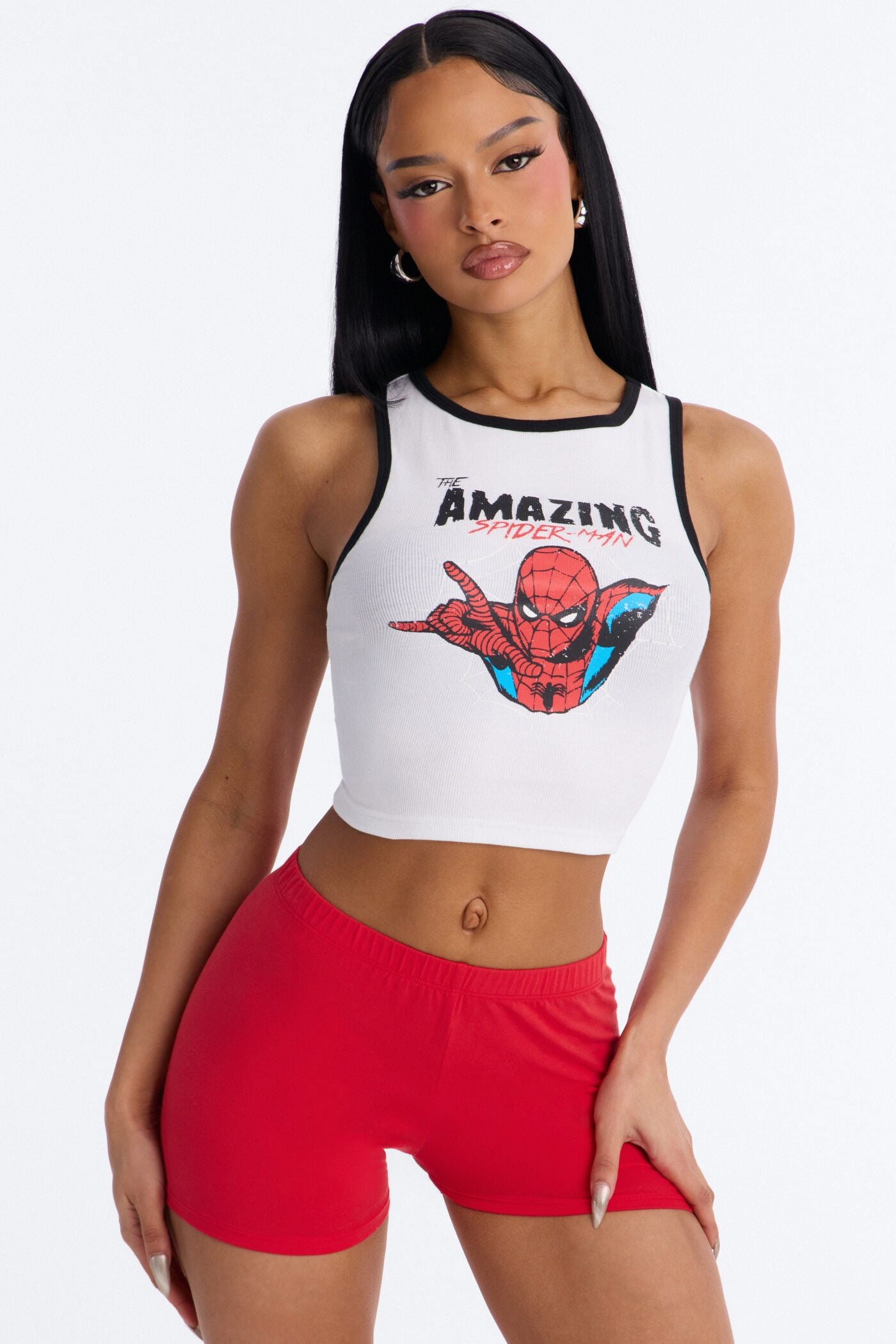 Spiderman Ringer Tank - White image 1