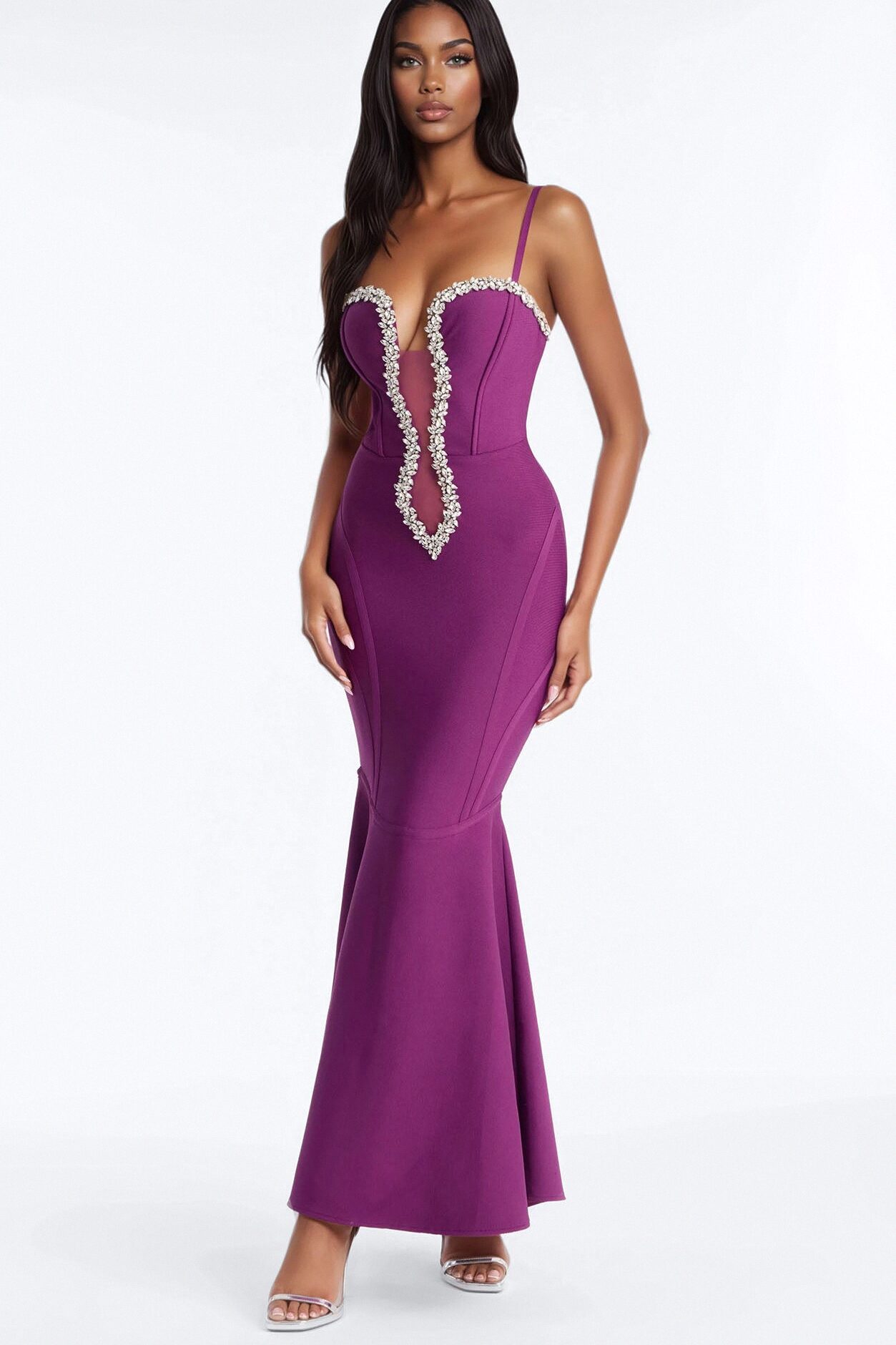 All The Stars Mermaid Bandage Gown - Purple
