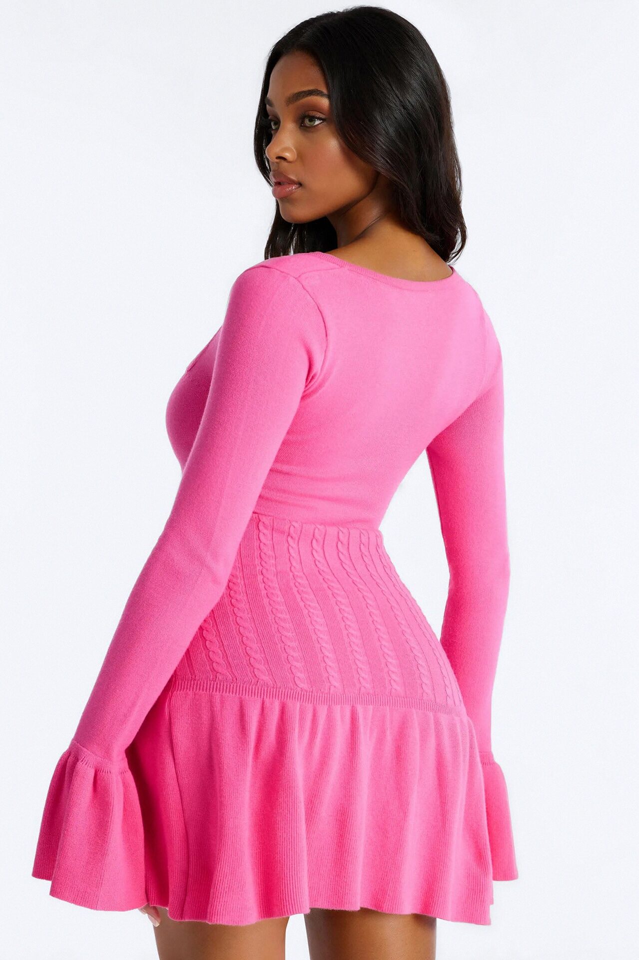 Silvana Rose Sweater Mini Dress - Pink
