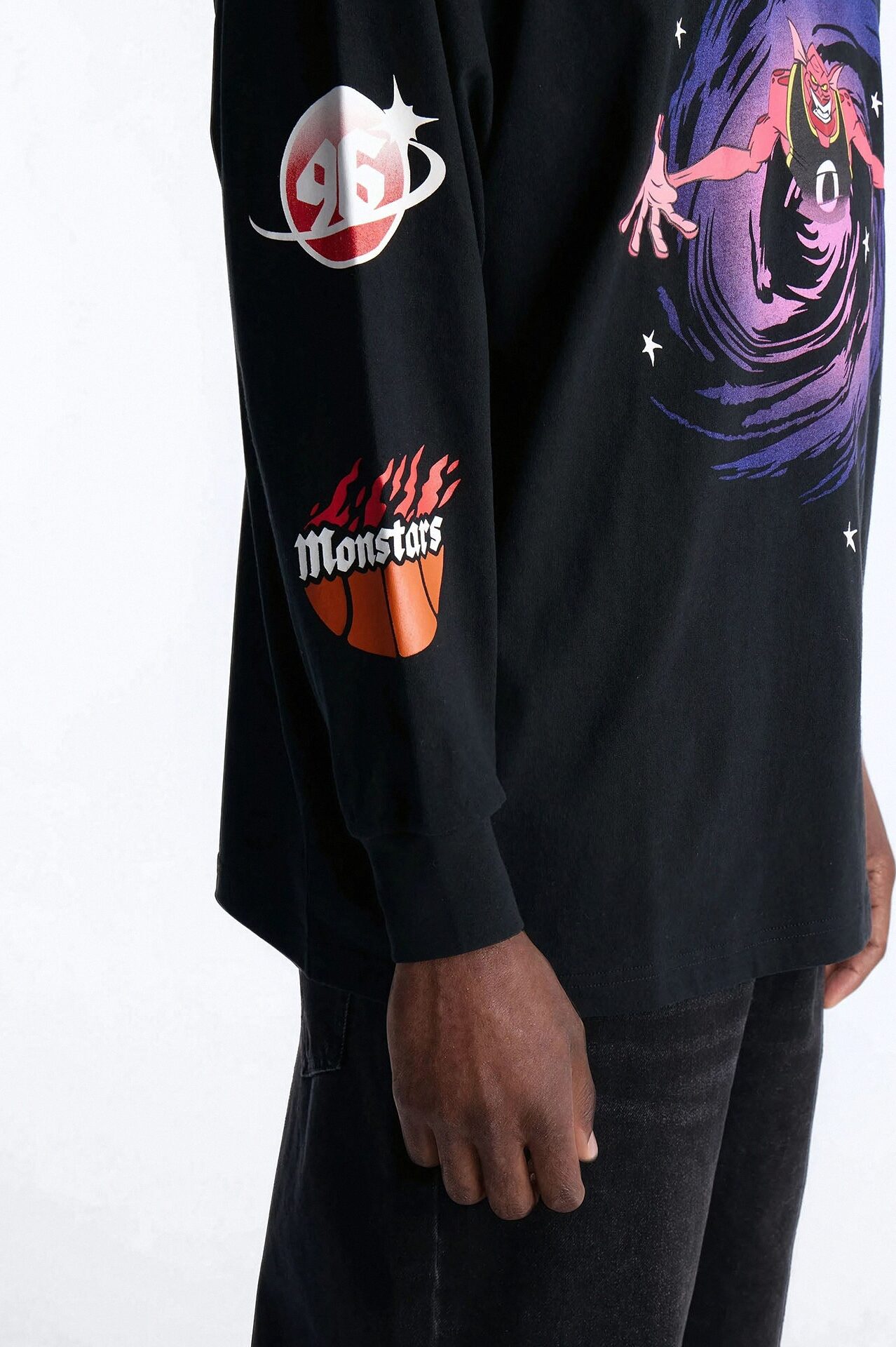 Space Jam Monstars Chrome Premium Long Sleeve Shirt - Black