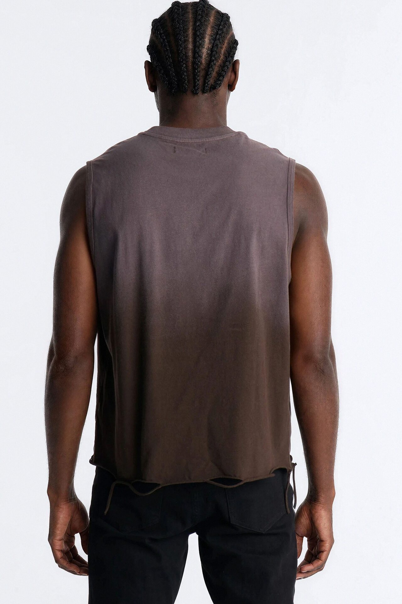 Washed Embellished Muscle Tee - Taupe