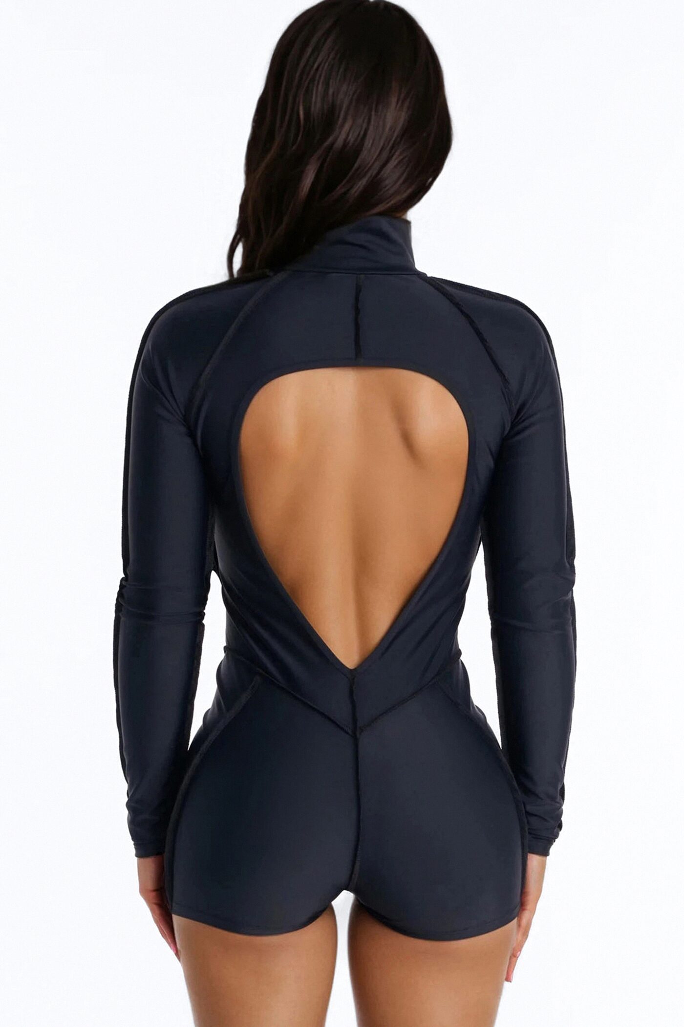 Tressa Backless Micro Romper - Black
