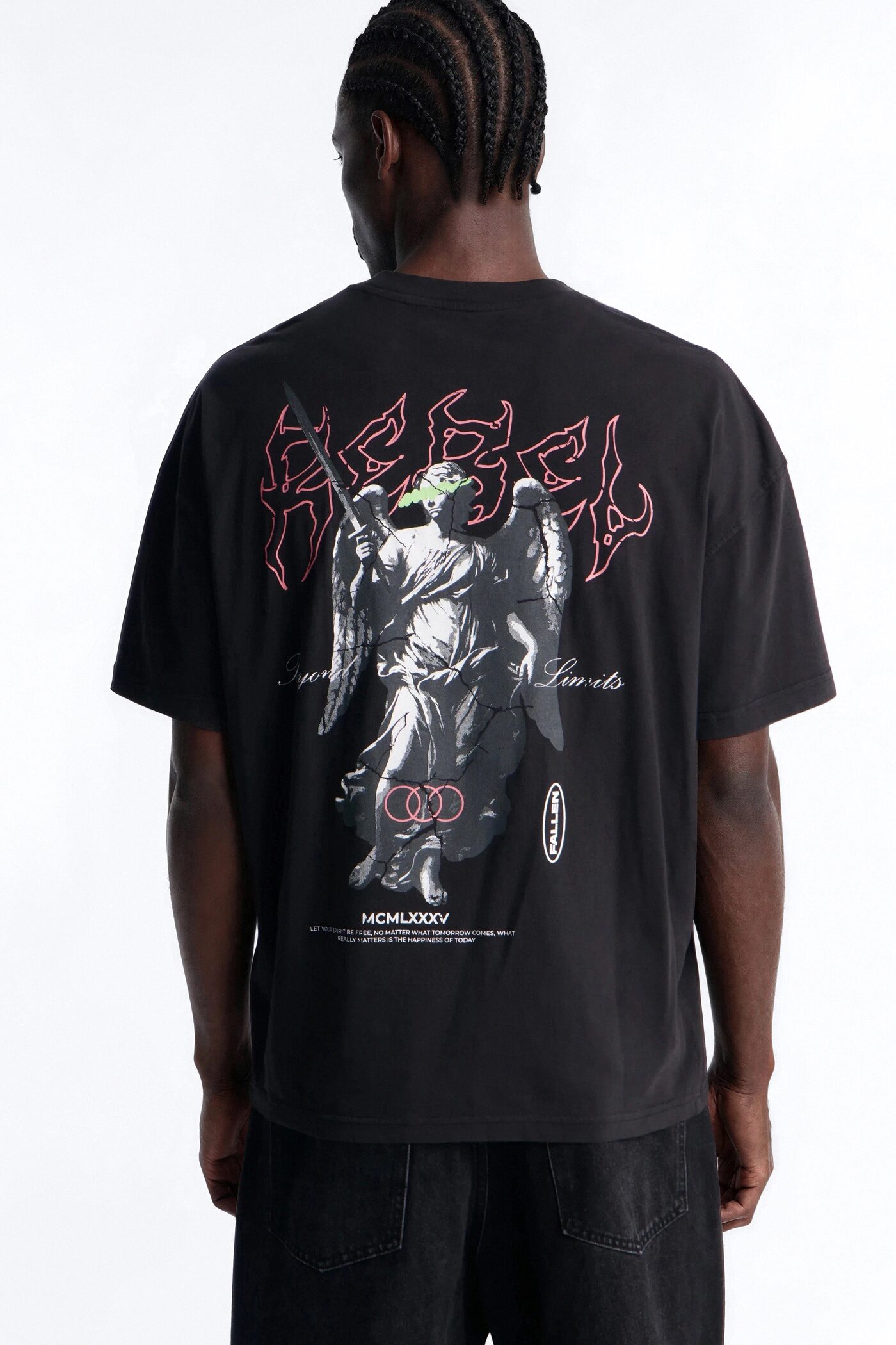 Fallen But Not Lost Oversized Short Sleeve Tee - Black Wash