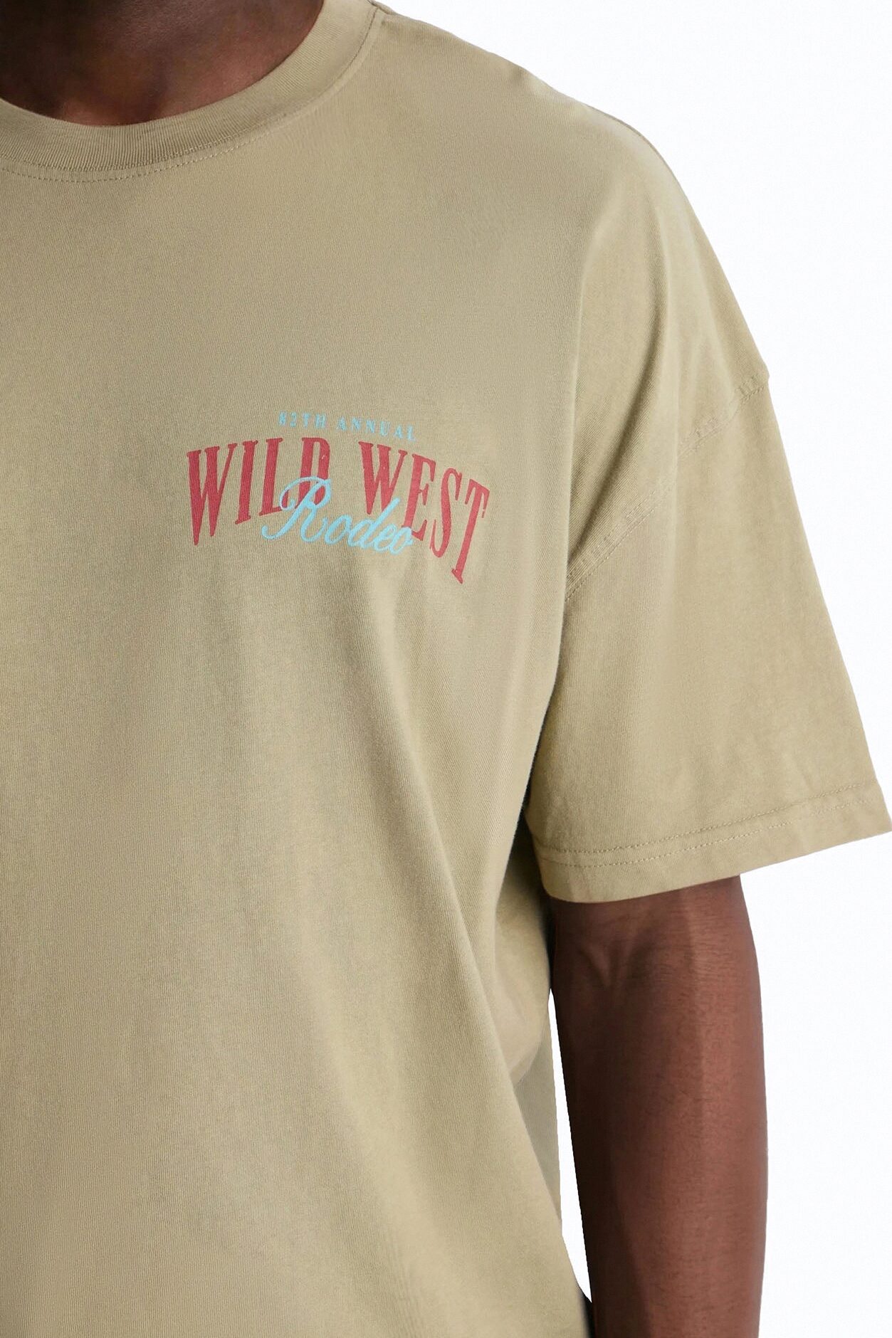 Wild West Rodeo Oversized Short Sleeve Tee - Olive