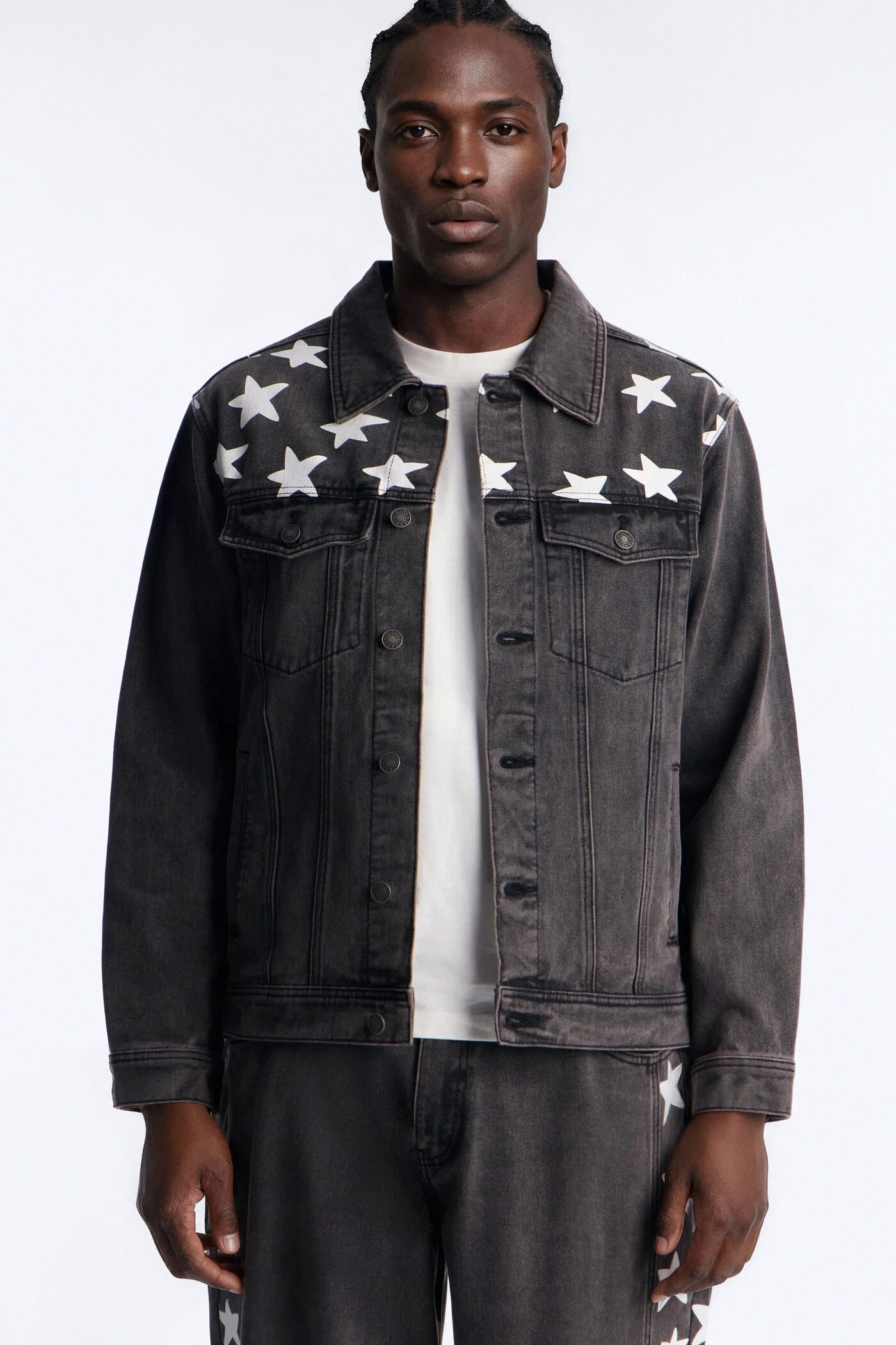 Star Spangled Denim Trucker Jacket - Black Wash