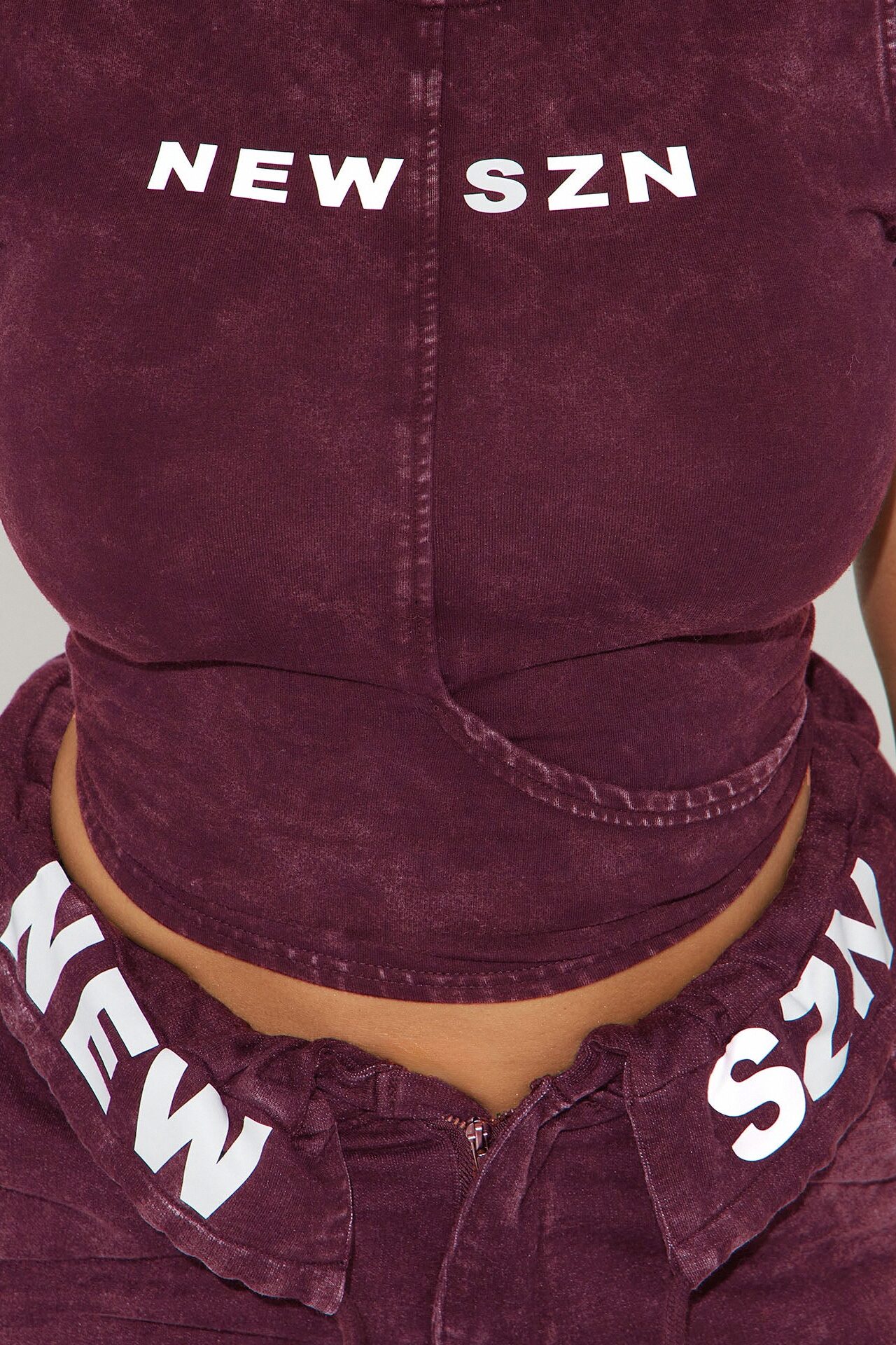 New SZN Washed Pant Set - Burgundy