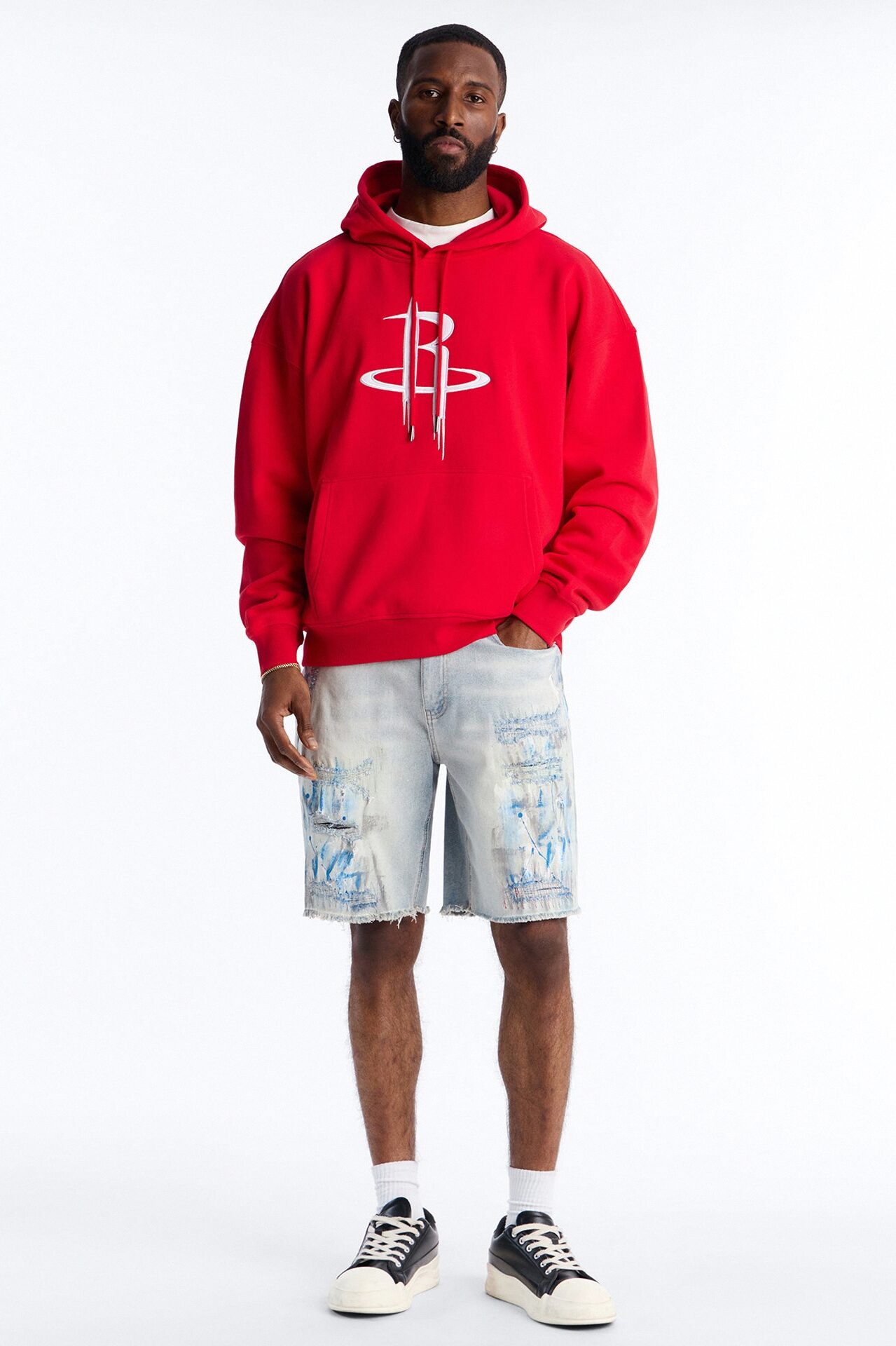 Slim Distressed Painter Denim Short - Light Wash