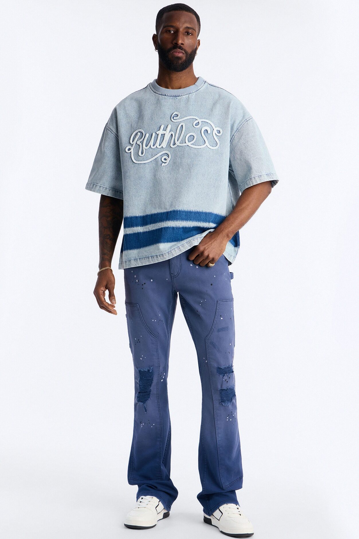 Stacked Skinny Flare Old Painters Carpenter Jean - Navy