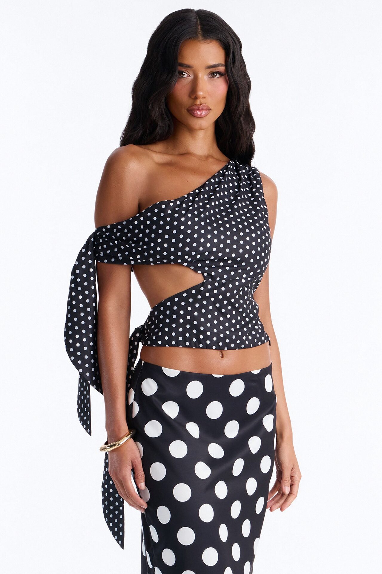 Penny Polka Dot Skirt Set - Black/White