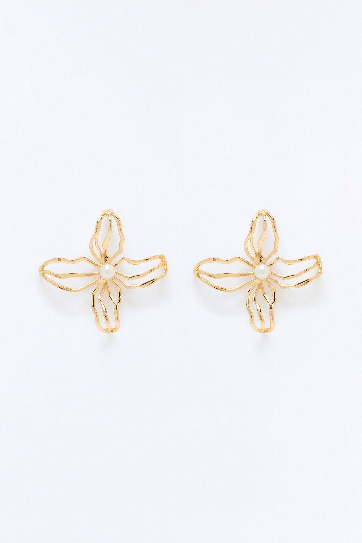 Paradise Breeze Floral Earrings - Gold
