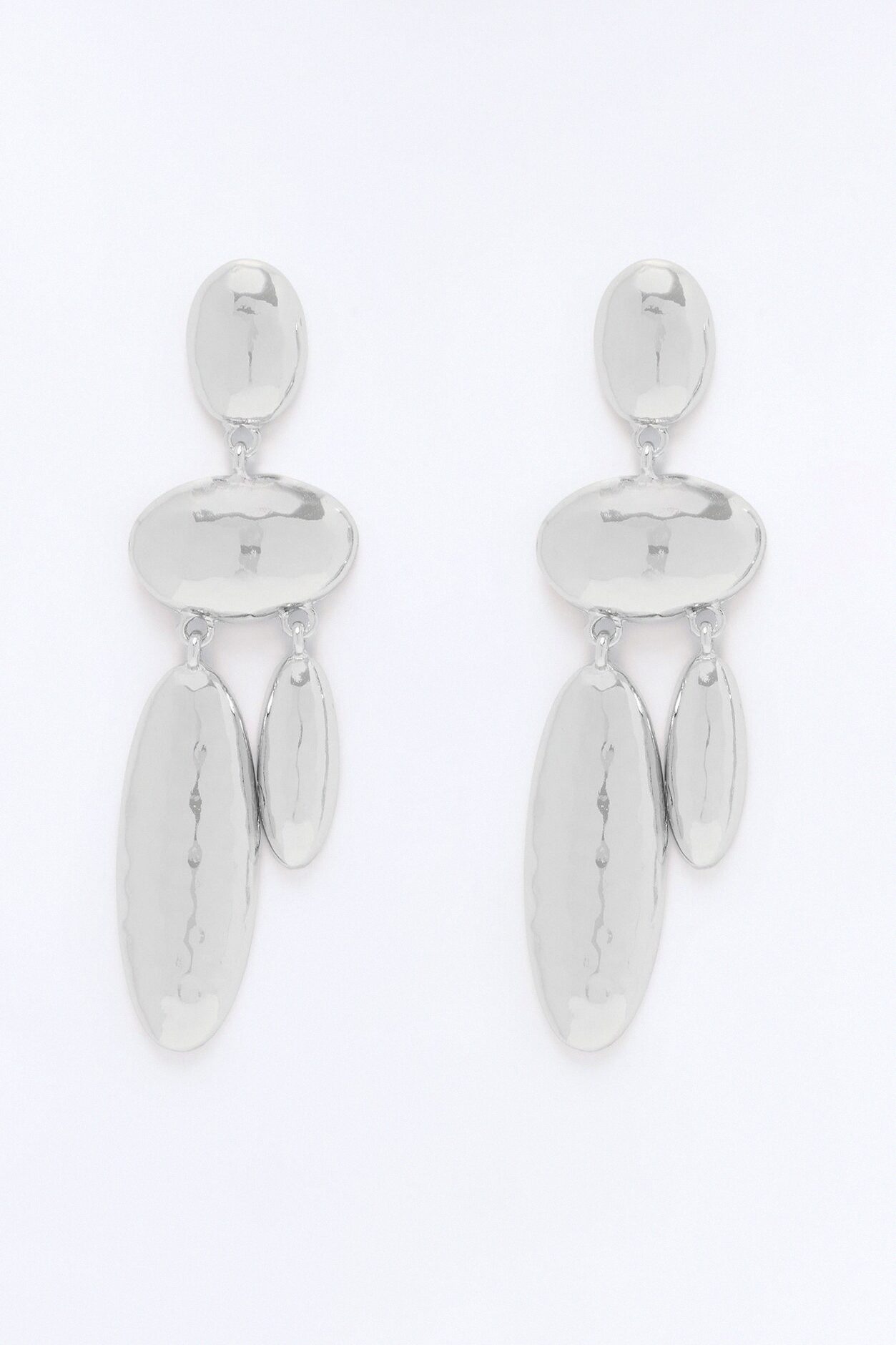 Zia Hardware Drop Earrings - Silver