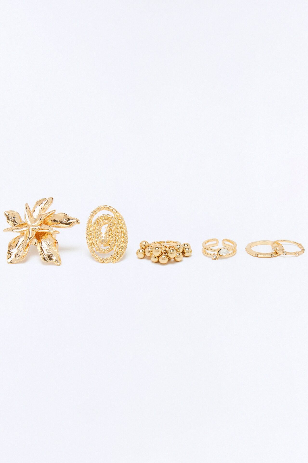 Lucent Dreams 6 Piece Ring Set - Gold