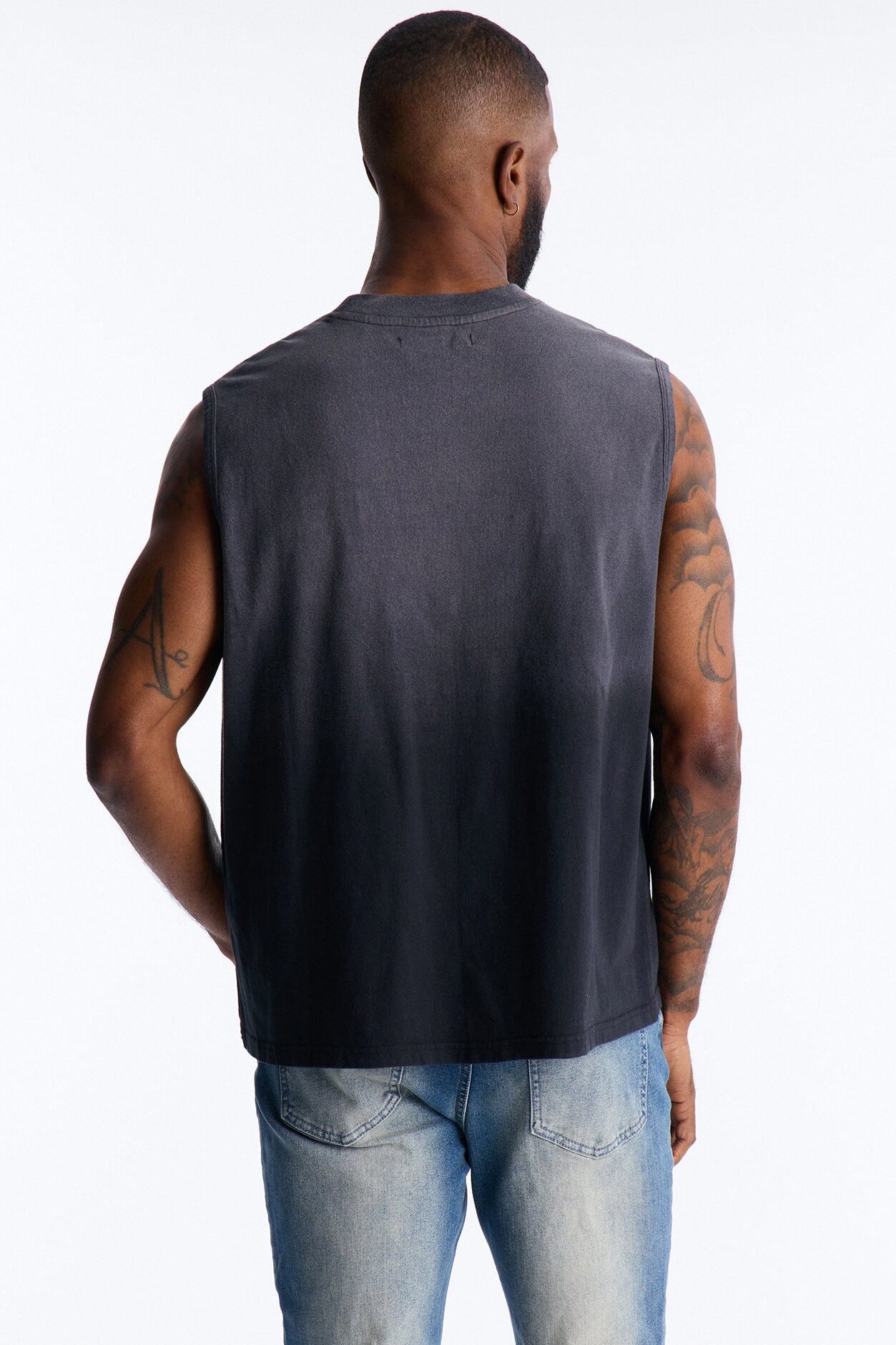 Washed Muscle Tee - Black